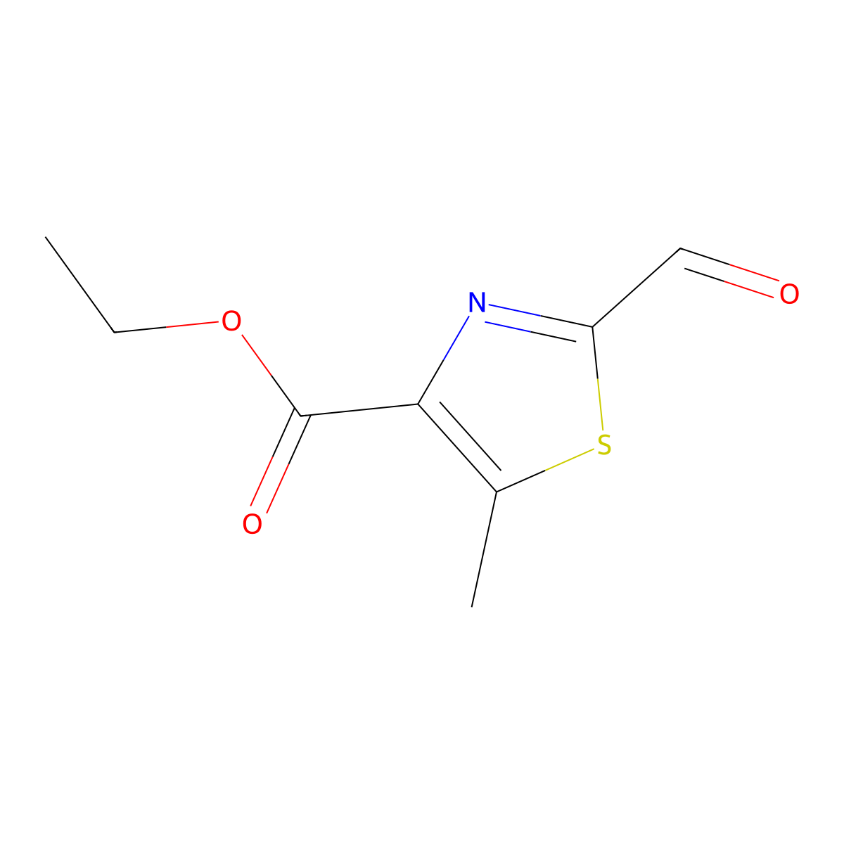 Ethyl 2-formyl-5-methylthiazole-4-carboxylate molecular structure, CAS 1282549-65-8