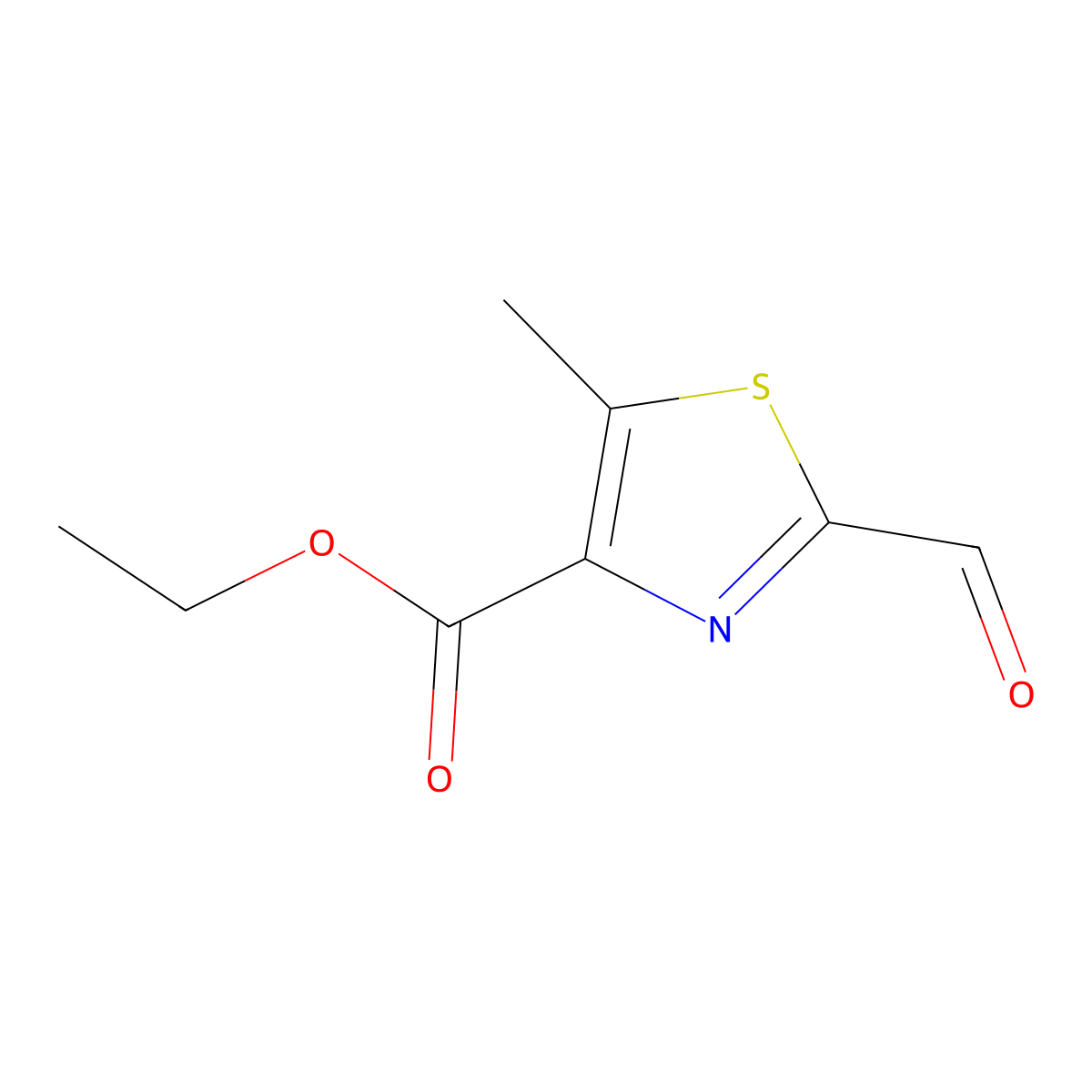 Ethyl 2-formyl-5-methylthiazole-4-carboxylate molecular structure, CAS 1282549-65-8