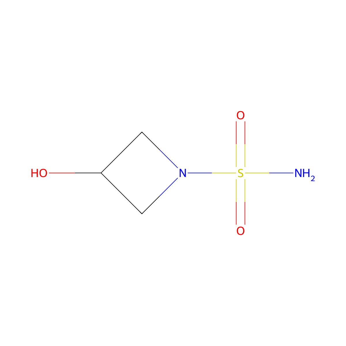 3-Hydroxyazetidine-1-sulfonamide molecular structure, CAS 1282551-62-5