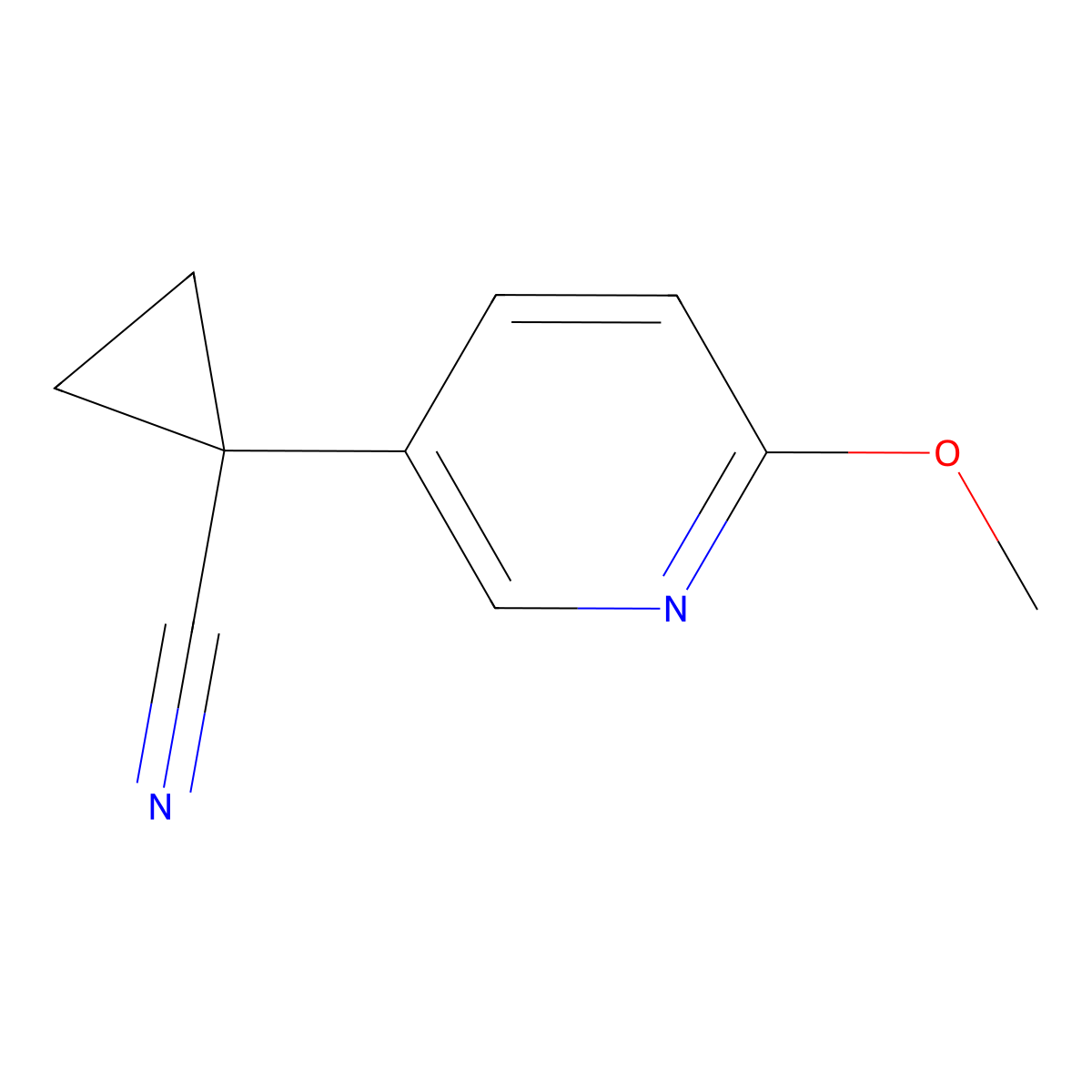1-(6-Methoxypyridin-3-YL)cyclopropanecarbonitrile molecular structure, CAS 1282555-25-2