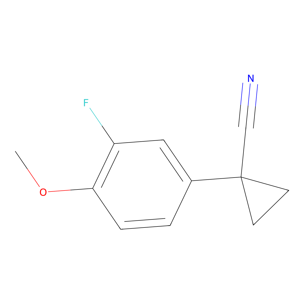 1-(3-Fluoro-4-methoxyphenyl)cyclopropane-1-carbonitrile molecular structure, CAS 1282555-27-4