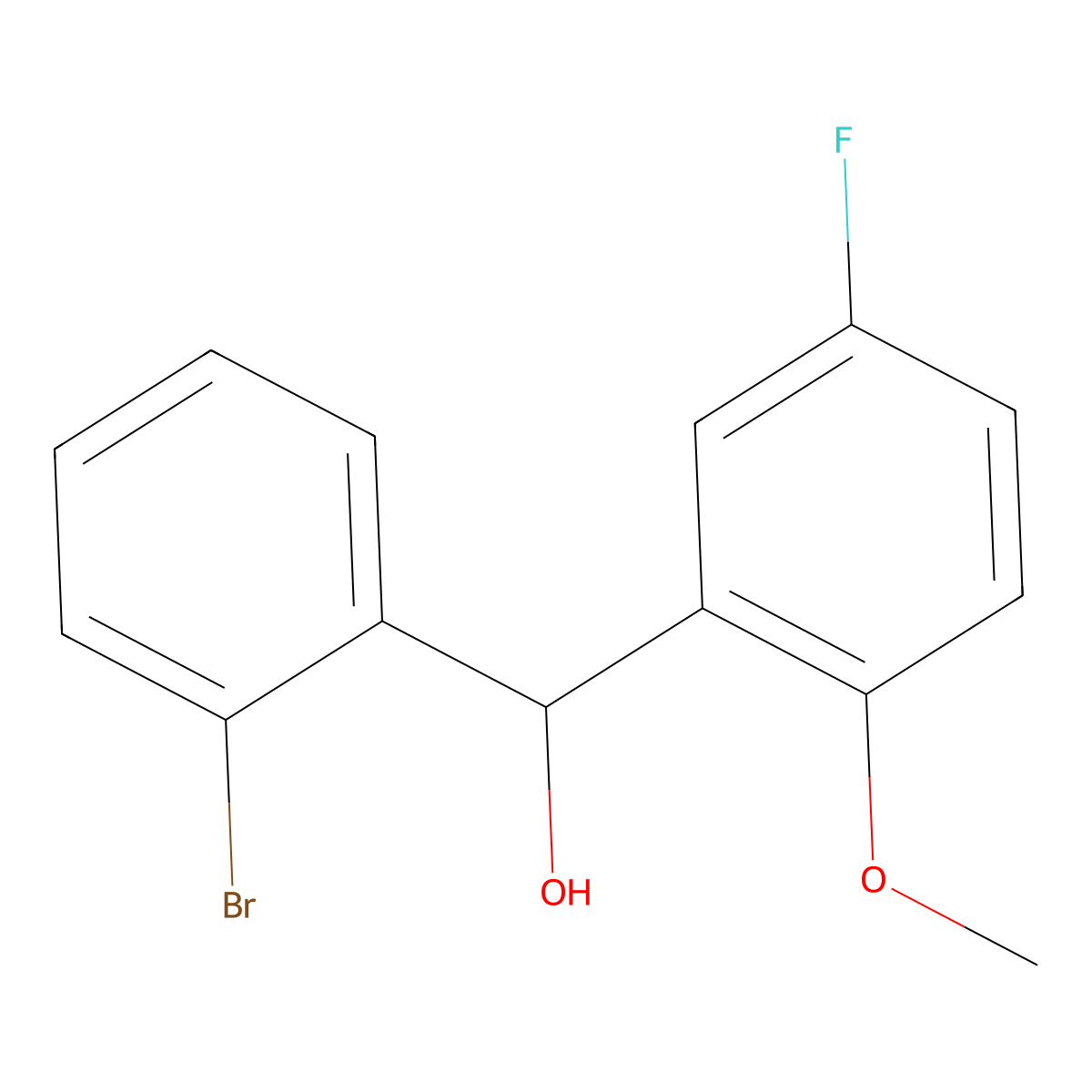 (2-Bromophenyl)(5-fluoro-2-methoxyphenyl)methanol molecular structure, CAS 1282562-63-3