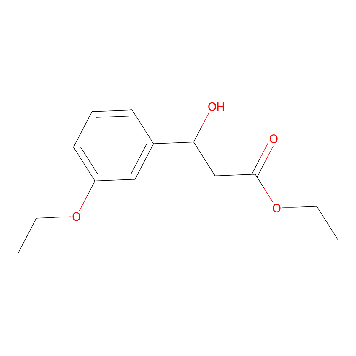 Ethyl 3-(3-ethoxyphenyl)-3-hydroxypropanoate molecular structure, CAS 1282563-37-4