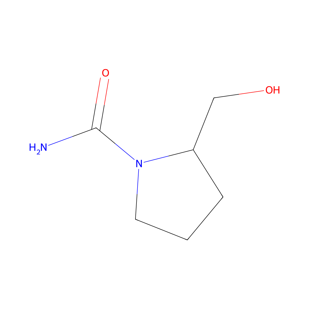 (S)-2-(hydroxymethyl)pyrrolidine-1-carboxamide molecular structure, CAS 128257-10-3