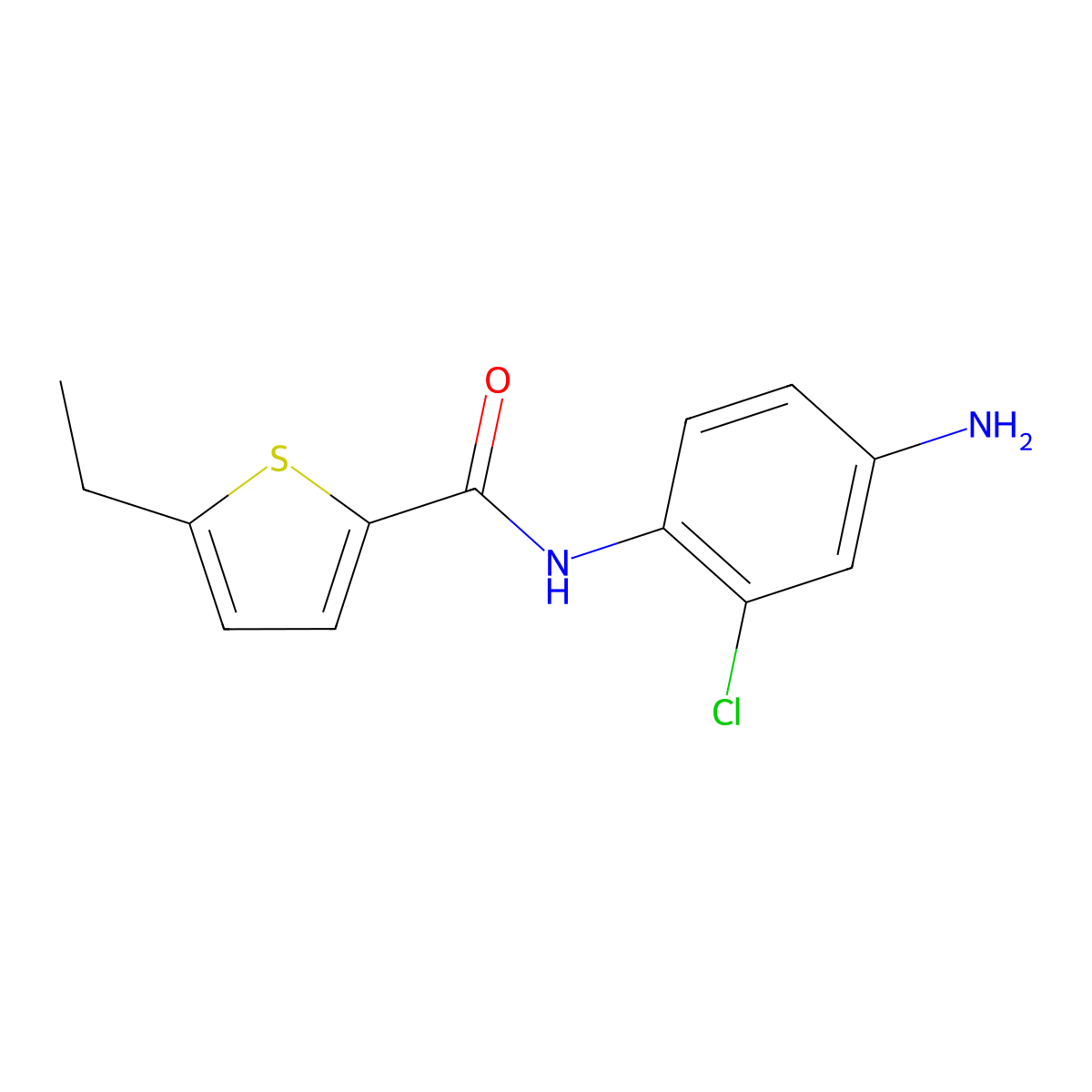 N-(4-amino-2-chlorophenyl)-5-ethylthiophene-2-carboxamide molecular structure, CAS 1282572-28-4