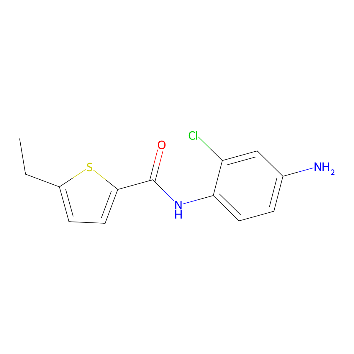 N-(4-amino-2-chlorophenyl)-5-ethylthiophene-2-carboxamide molecular structure, CAS 1282572-28-4