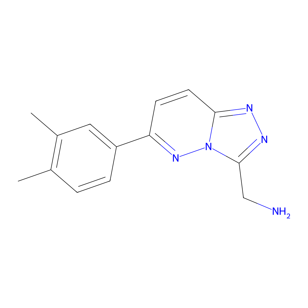 (6-(3,4-Dimethylphenyl)-[1,2,4]triazolo[4,3-b]pyridazin-3-yl)methanamine molecular structure, CAS 1282574-89-3
