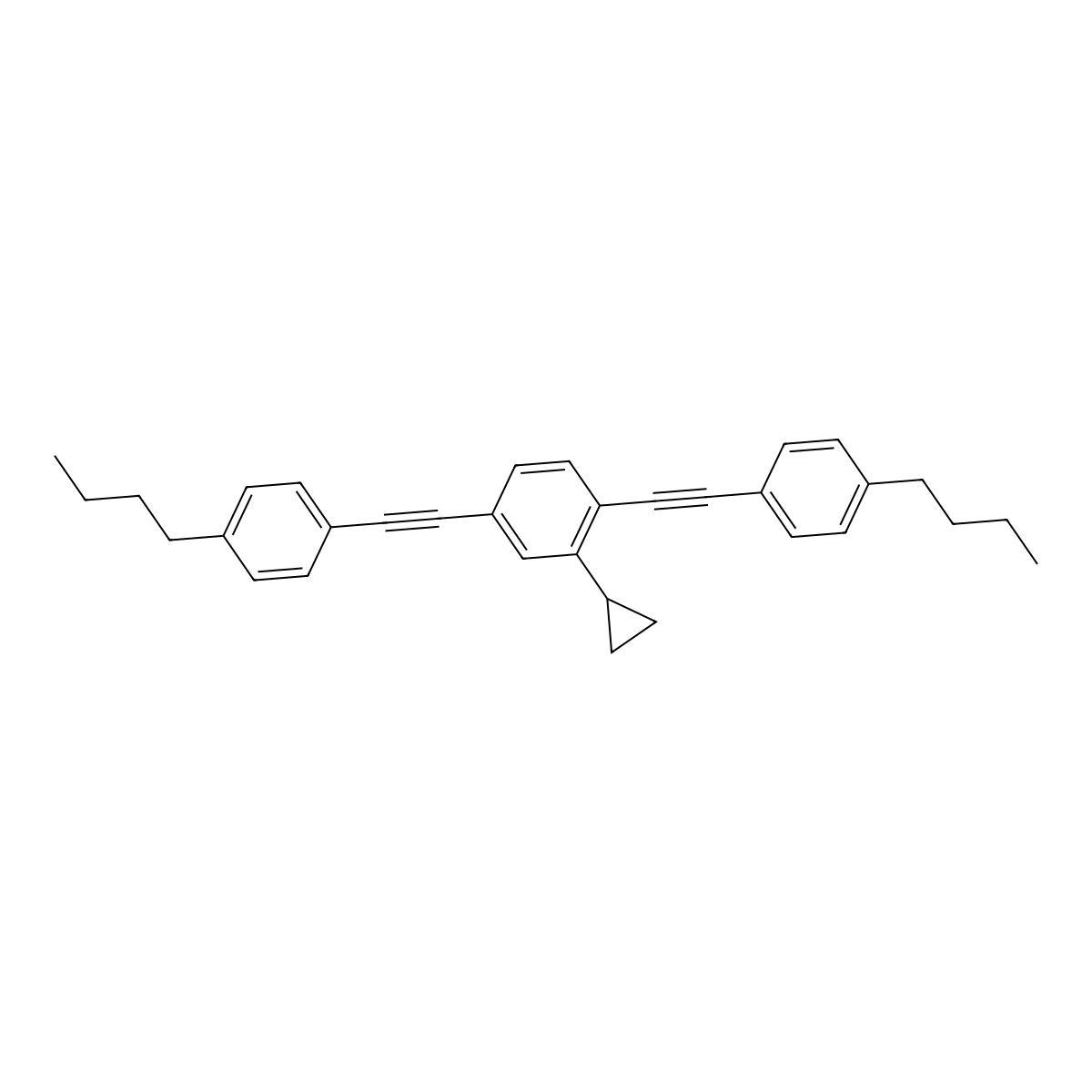 1,4-Bis[2-(4-butylphenyl)ethynyl]-2-cyclopropylbenzene molecular structure, CAS 1282582-89-1