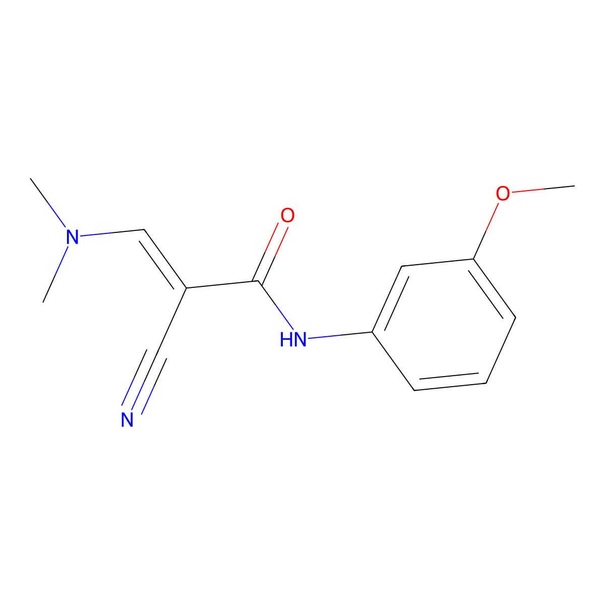 (E)-2-cyano-3-(dimethylamino)-N-(3-methoxyphenyl)-2-propenamide molecular structure, CAS 128259-57-4