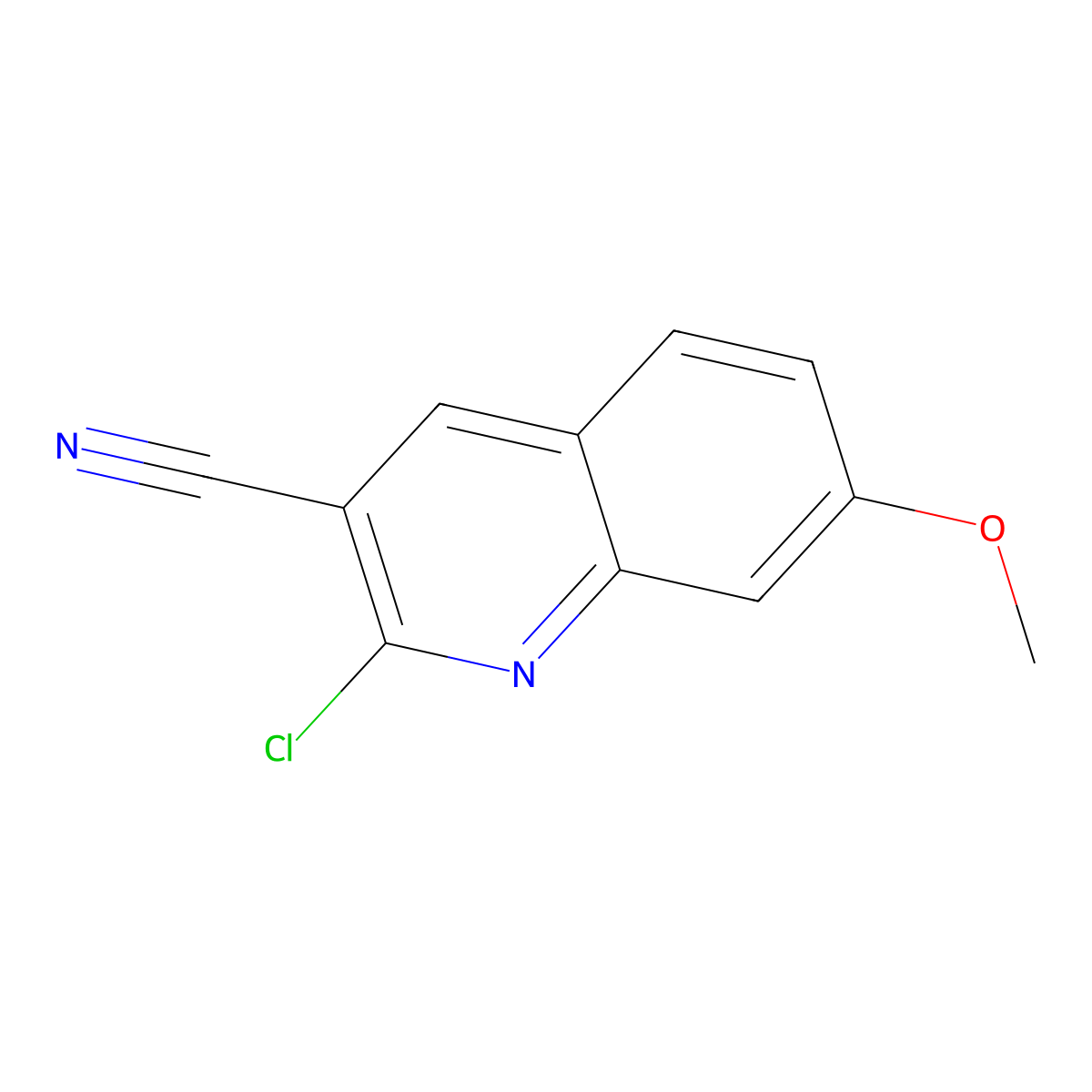 2-Chloro-7-methoxyquinoline-3-carbonitrile molecular structure, CAS 128259-63-2