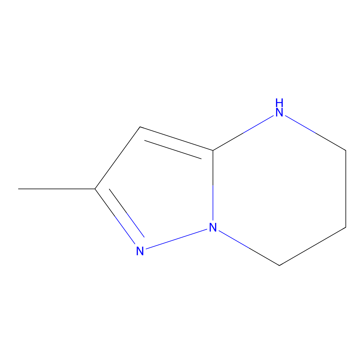 2-methyl-4H,5H,6H,7H-pyrazolo(1,5-a)pyrimidine molecular structure, CAS 1282597-36-7