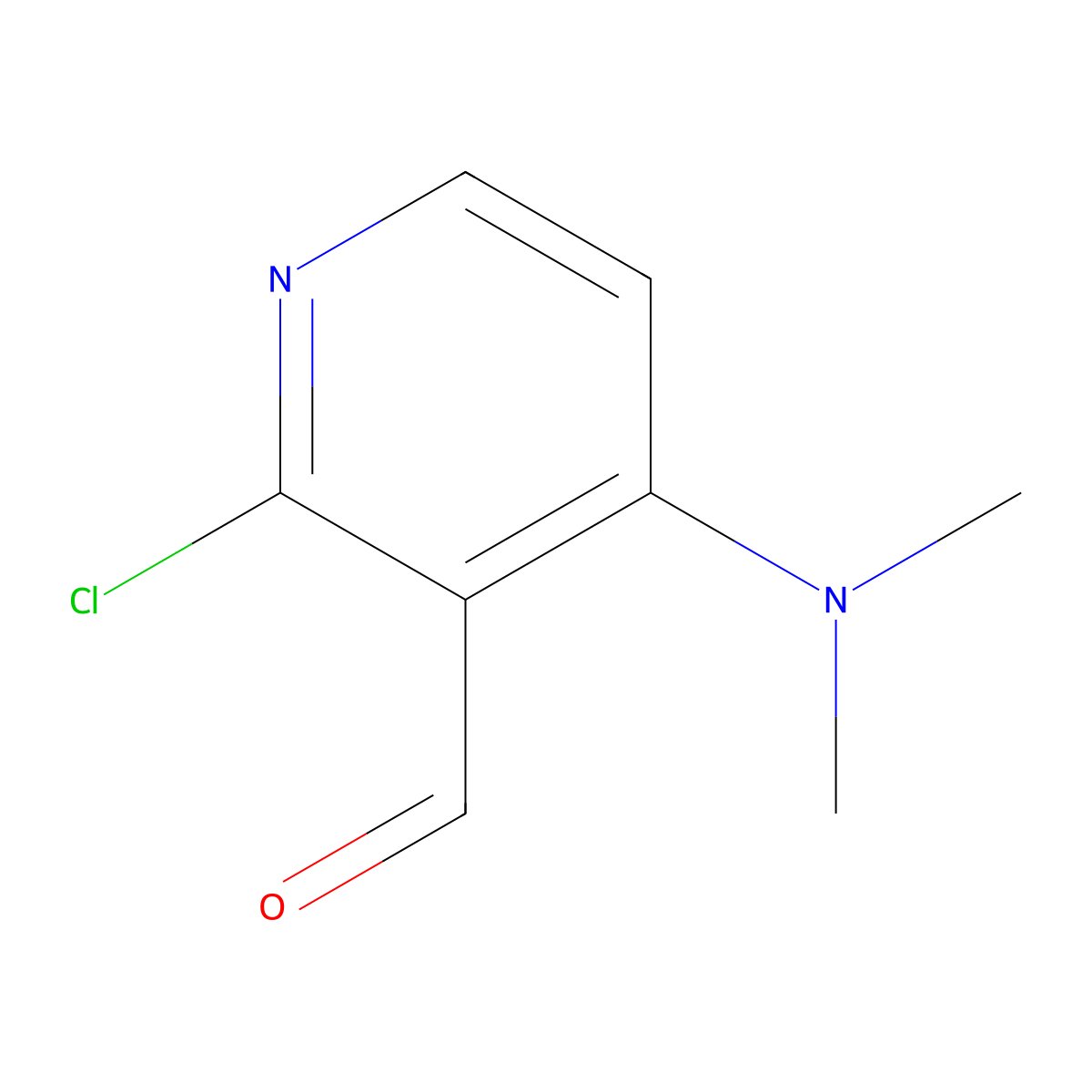 2-Chloro-4-dimethylamino-pyridine-3-carbaldehyde molecular structure, CAS 1282606-18-1
