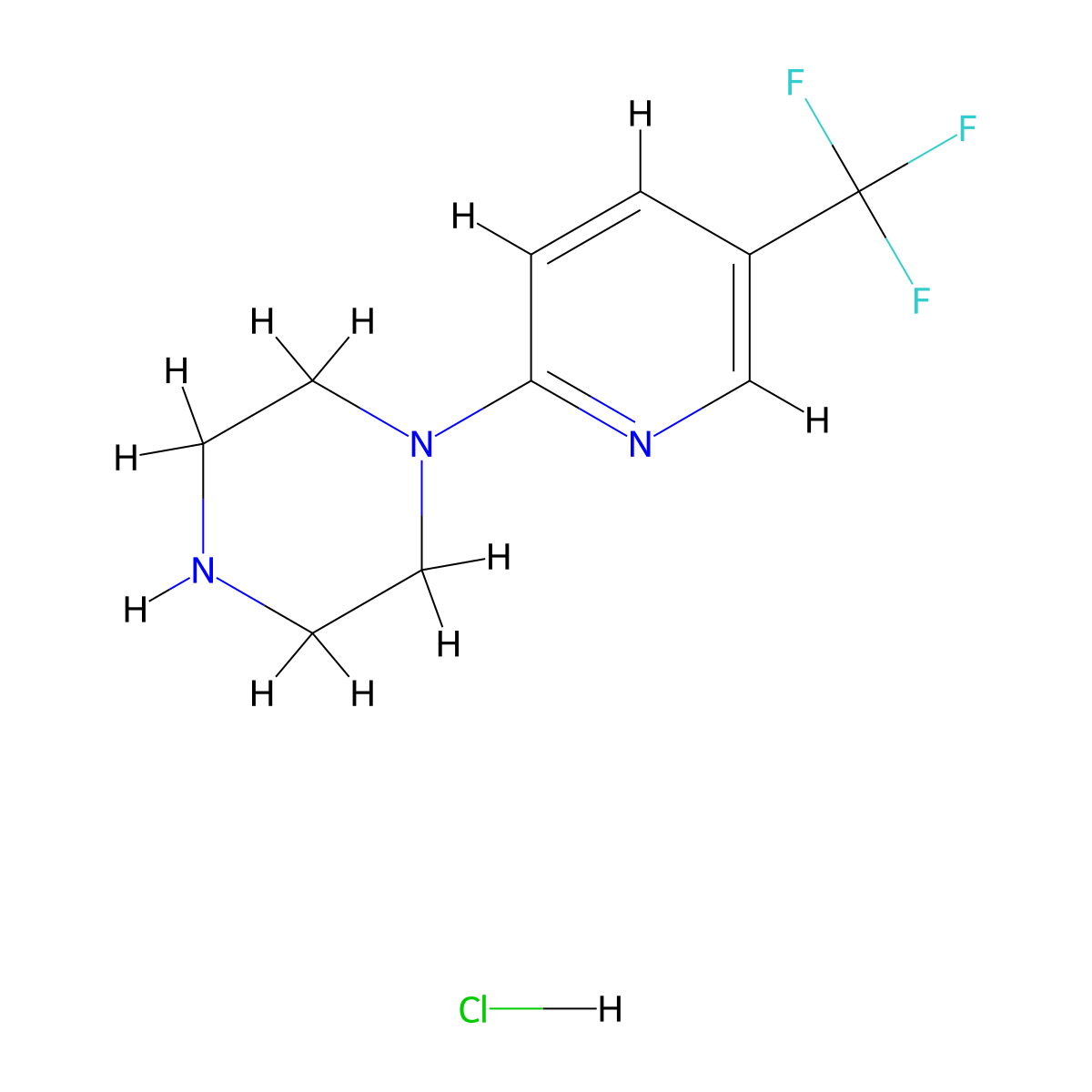 1-(5-(Trifluoromethyl)pyridin-2-yl)piperazine hydrochloride molecular structure, CAS 128263-65-0