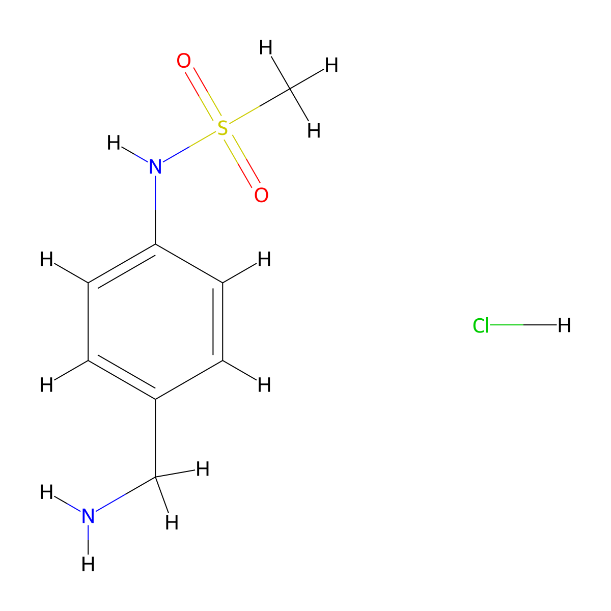 4-(Methylsulfonylamino)benzylamine hydrochloride molecular structure, CAS 128263-66-1