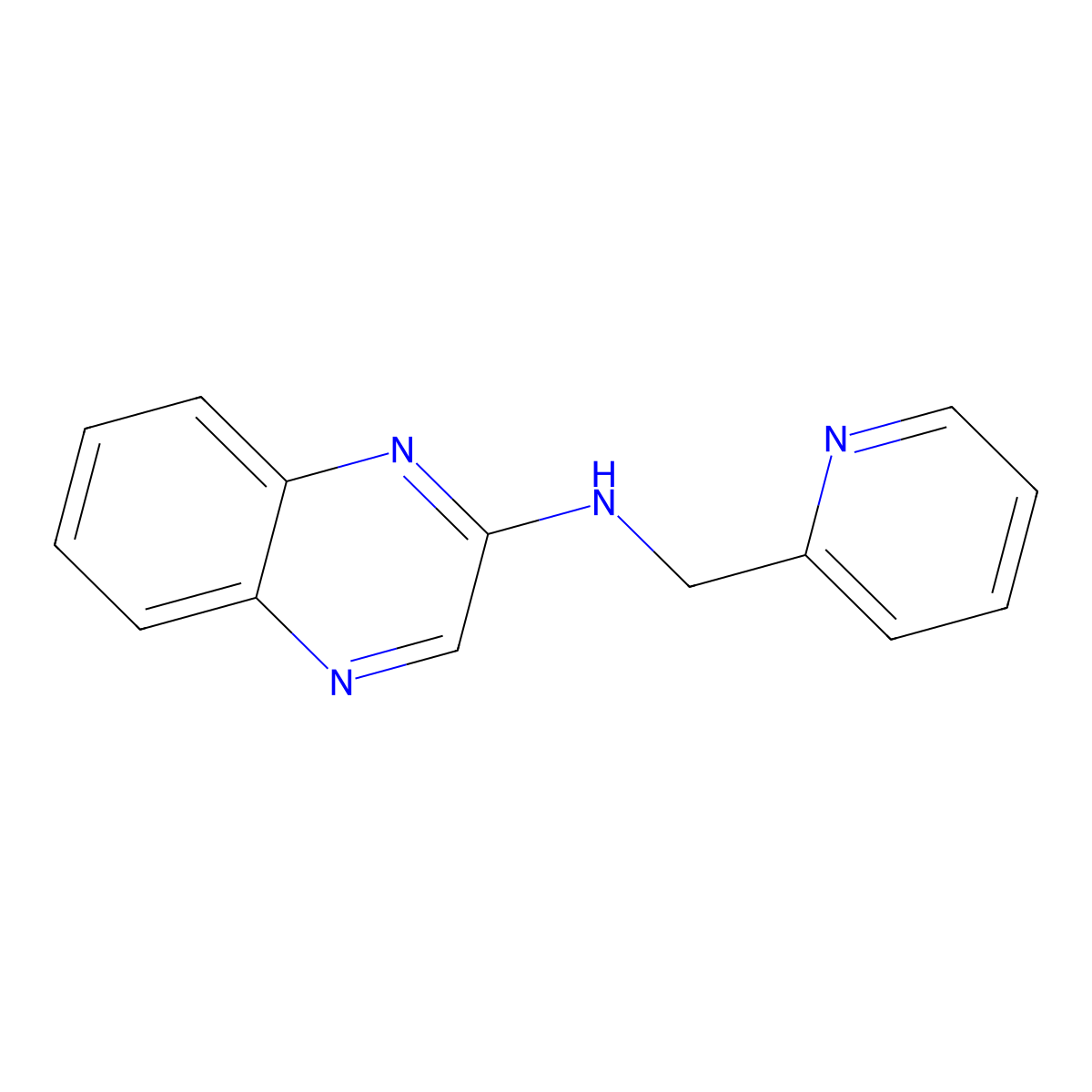 N-(pyridin-2-ylmethyl)quinoxalin-2-amine molecular structure, CAS 1282677-51-3