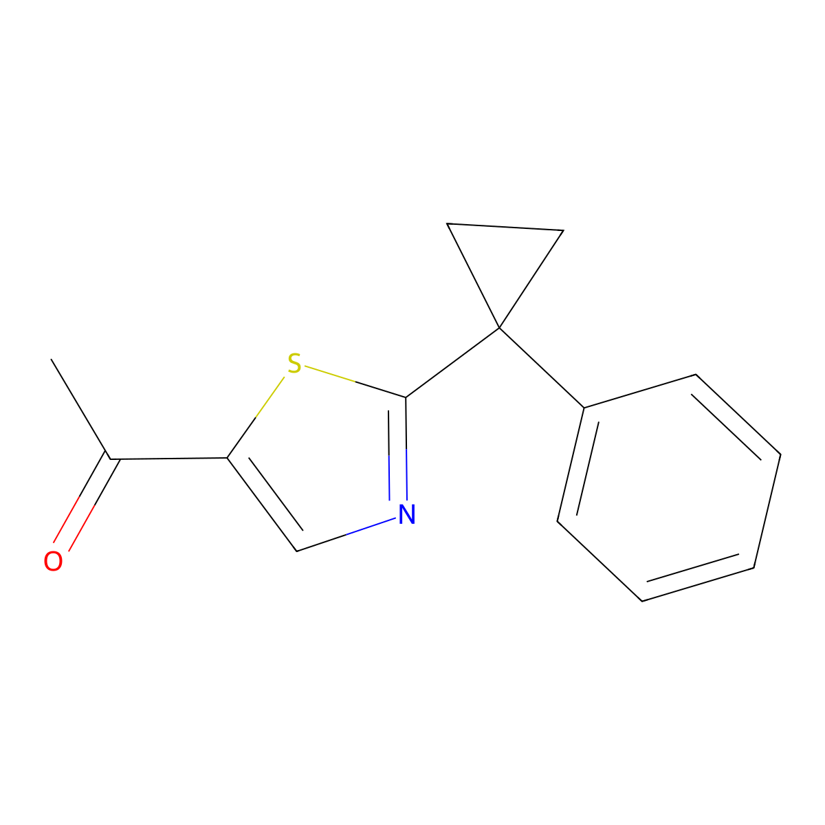 1-[2-(1-Phenylcyclopropyl)-1,3-thiazol-5-yl]ethan-1-one molecular structure, CAS 1282714-85-5