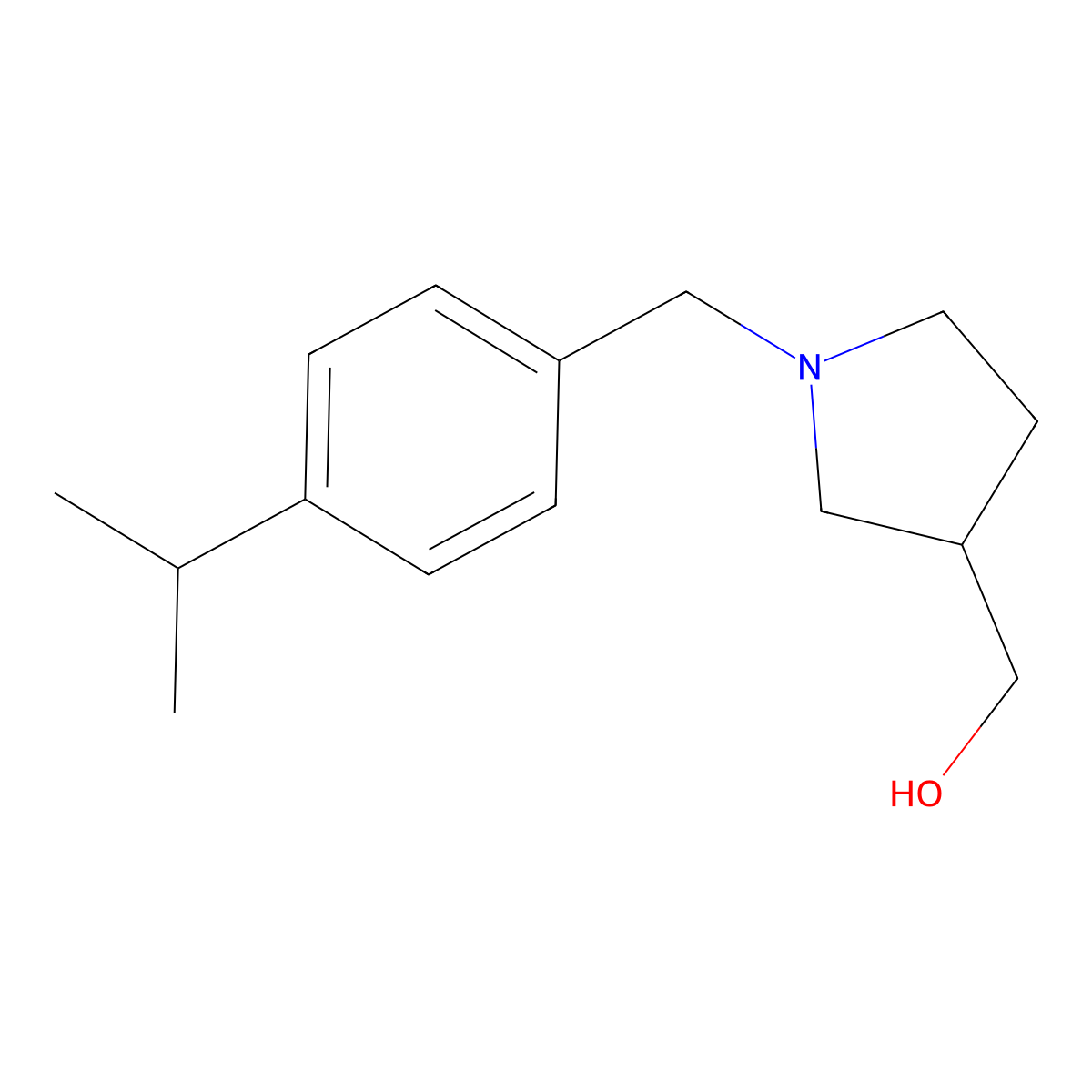 (1-(4-Isopropylbenzyl)pyrrolidin-3-yl)methanol molecular structure, CAS 1282716-94-2