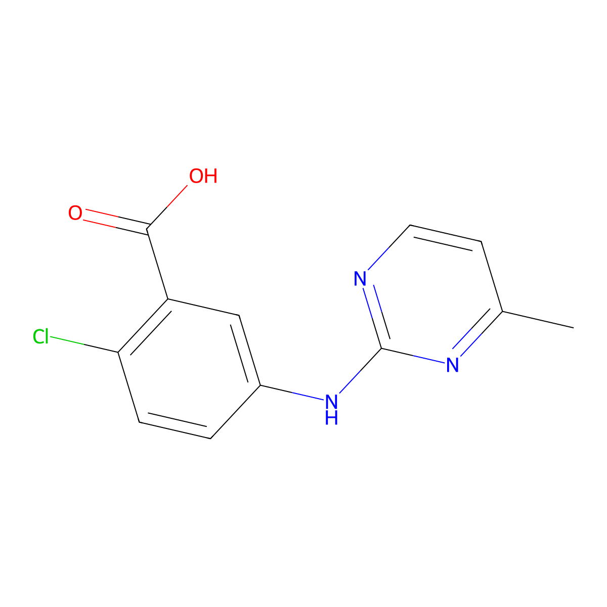 2-Chloro-5-[(4-methylpyrimidin-2-yl)amino]benzoic acid molecular structure, CAS 1282733-39-4