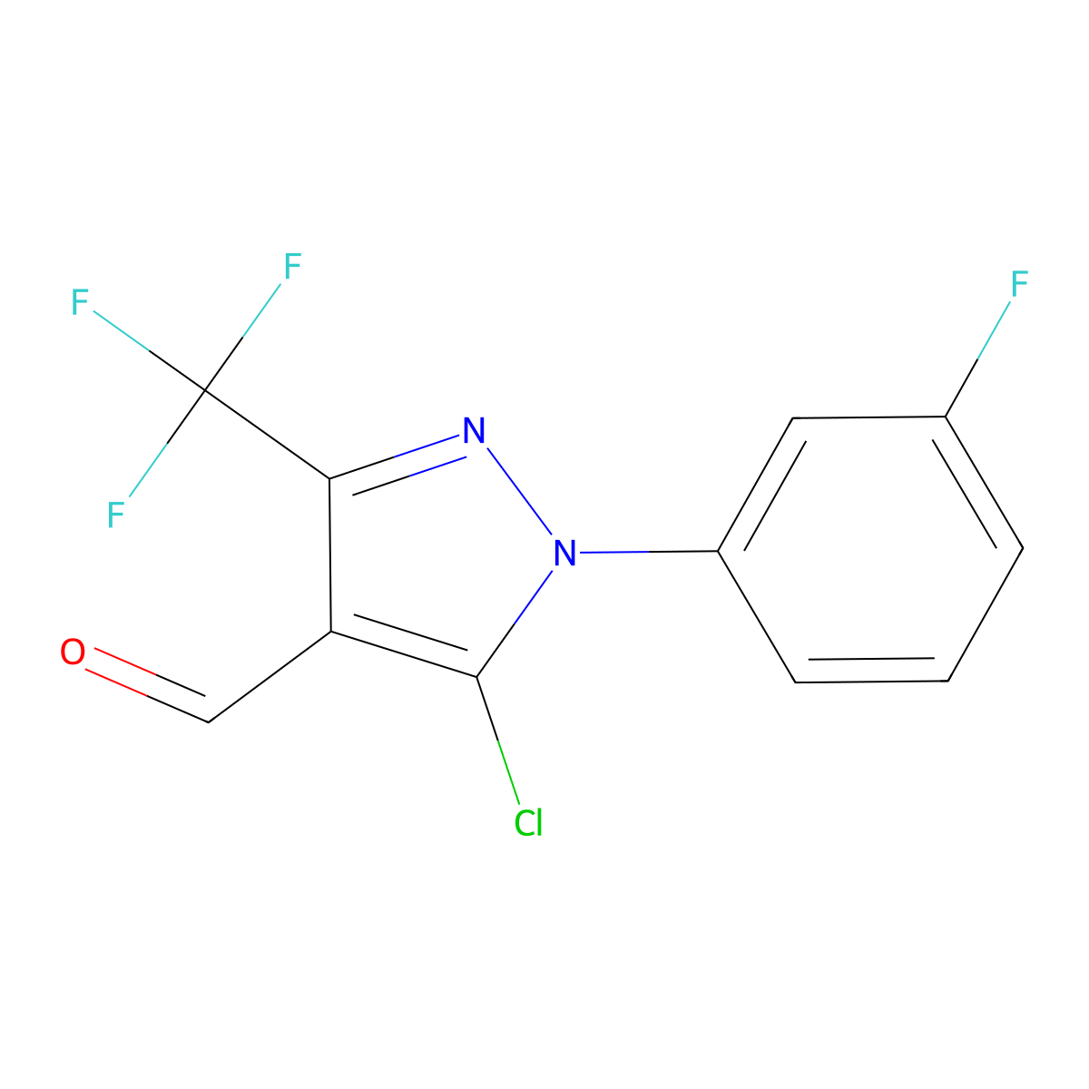 5-Chloro-1-(3-fluorophenyl)-3-(trifluoromethyl)-1H-pyrazole-4-carbaldehyde molecular structure, CAS 1282745-74-7
