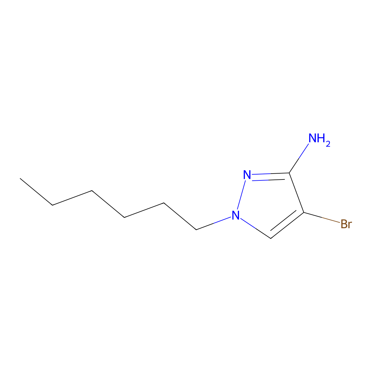 4-Bromo-1-hexyl-1h-pyrazol-3-amine molecular structure, CAS 1282752-36-6