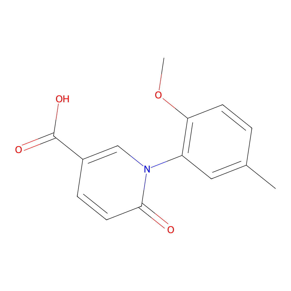 1-(2-Methoxy-5-methylphenyl)-6-oxo-1,6-dihydropyridine-3-carboxylic acid molecular structure, CAS 1282756-08-4