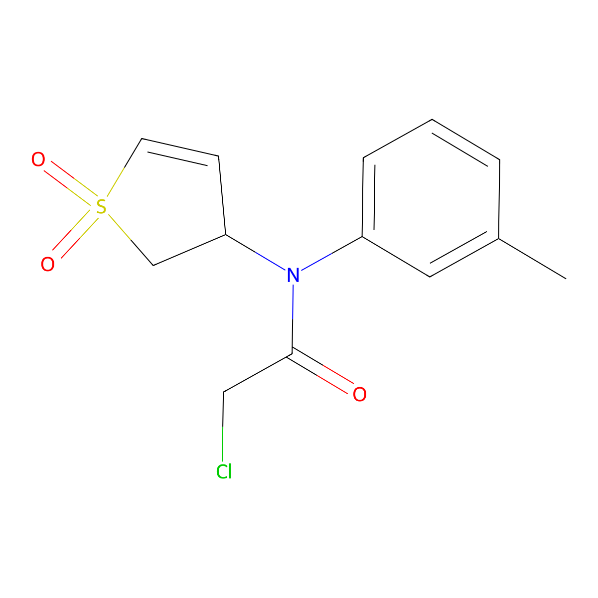 2-chloro-N-(1,1-dioxo-2,3-dihydro-1lambda6-thiophen-3-yl)-N-(3-methylphenyl)acetamide molecular structure, CAS 1282811-87-3