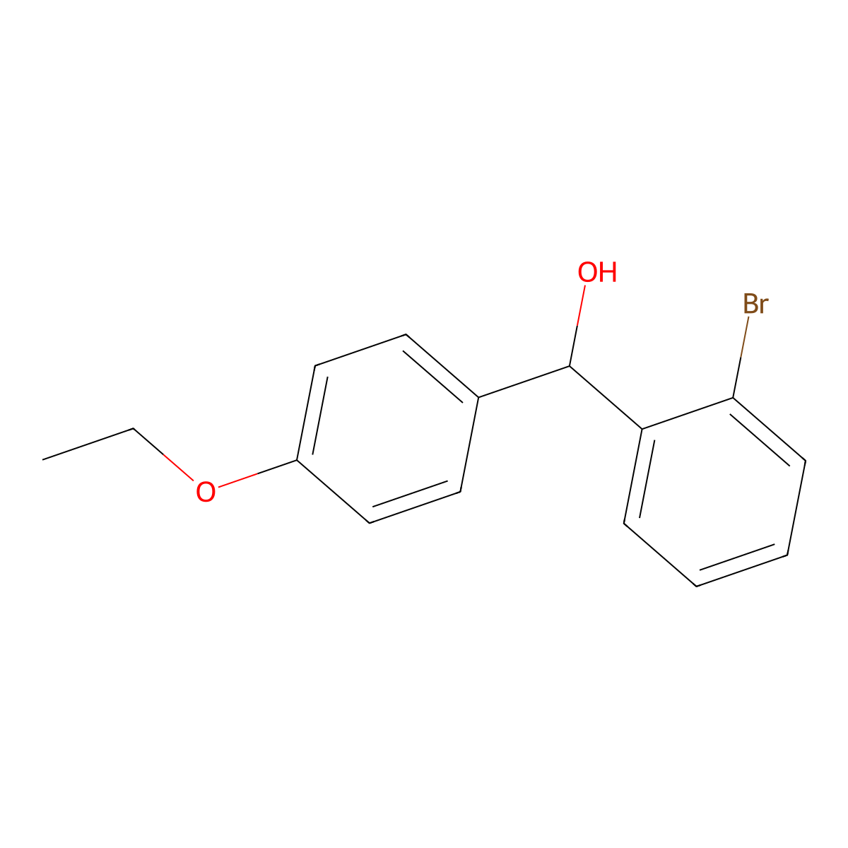 (2-Bromophenyl)(4-ethoxyphenyl)methanol molecular structure, CAS 1282813-36-8