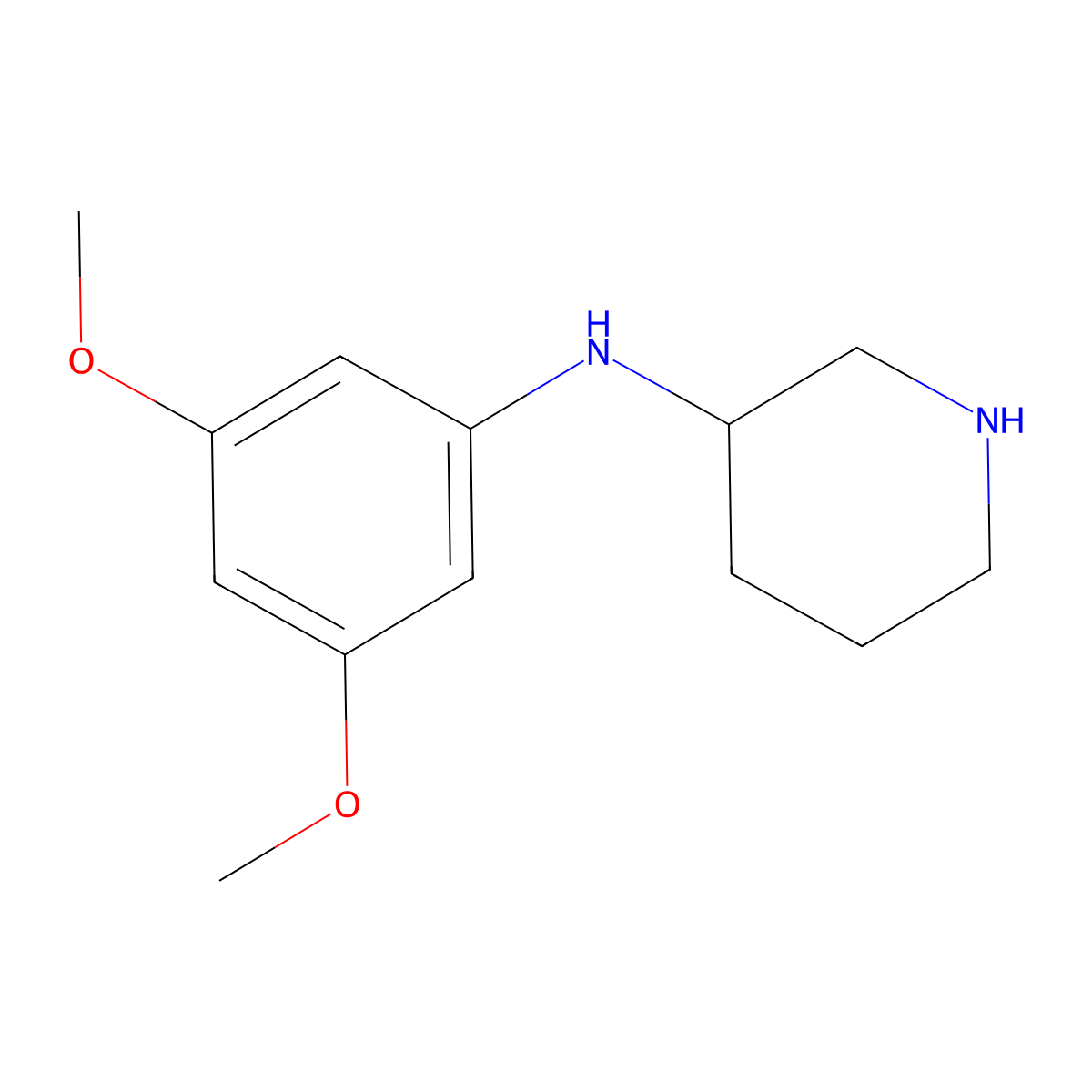 N-(3,5-dimethoxyphenyl)piperidin-3-amine molecular structure, CAS 1282848-82-1