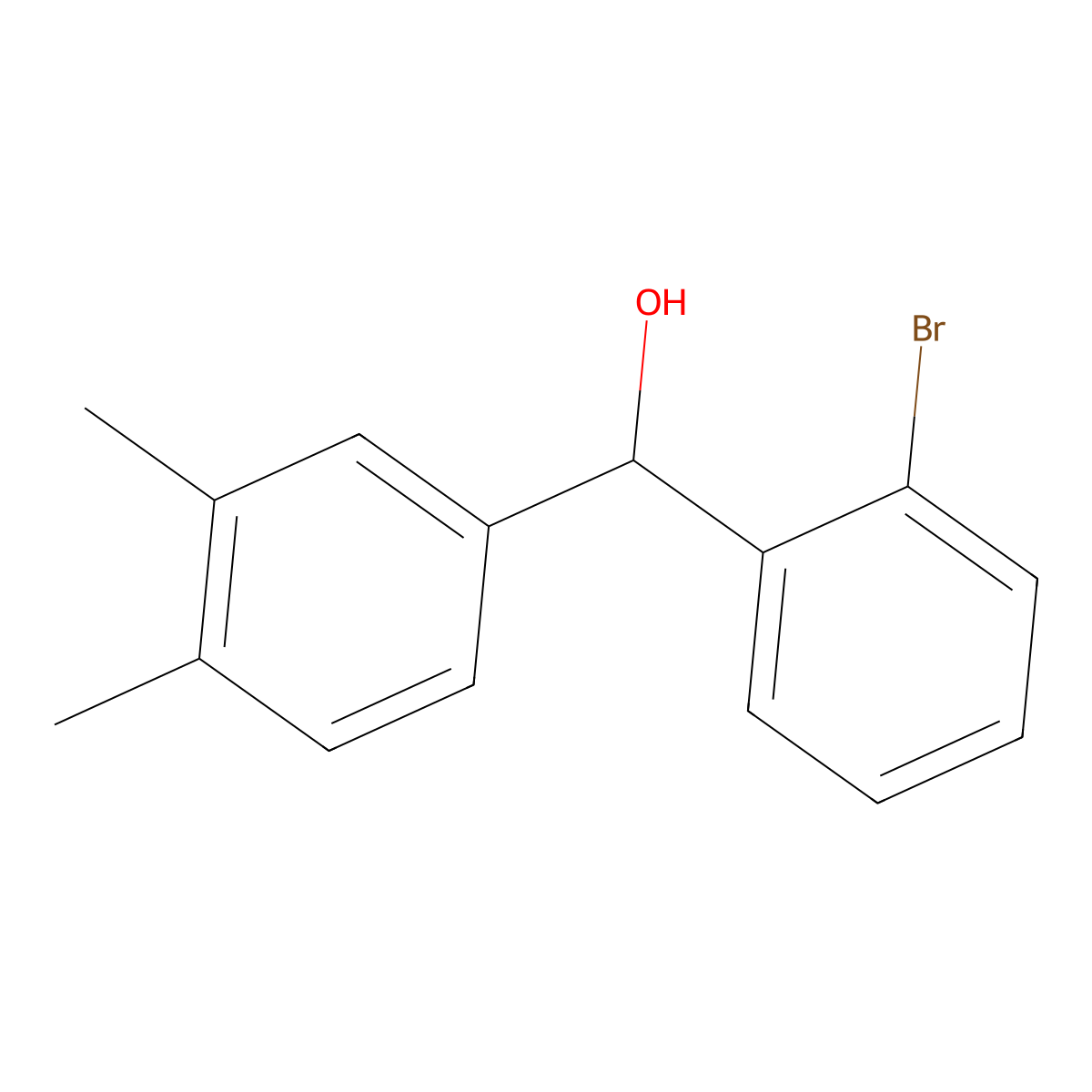 (2-Bromophenyl)(3,4-dimethylphenyl)methanol molecular structure, CAS 1282849-27-7