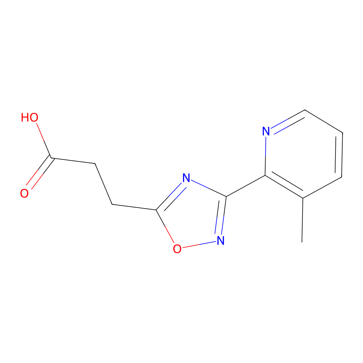 3-(3-(3-Methylpyridin-2-yl)-1,2,4-oxadiazol-5-yl)propanoic acid molecular structure, CAS 1282857-69-5