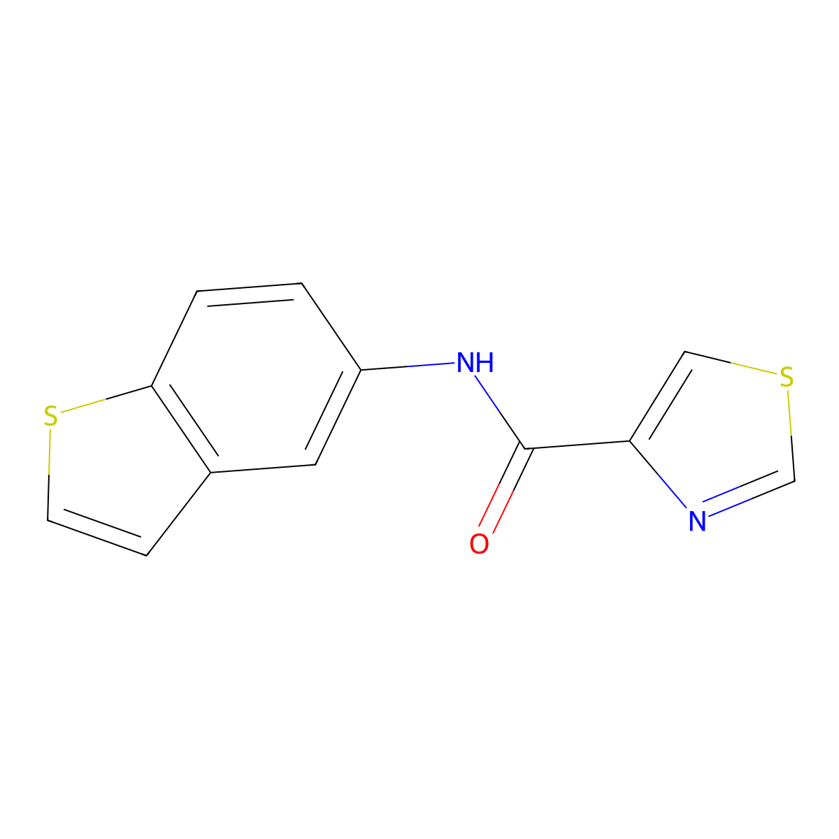 4-Thiazolecarboxamide, N-benzo[b]thien-5-yl- molecular structure, CAS 1282874-16-1