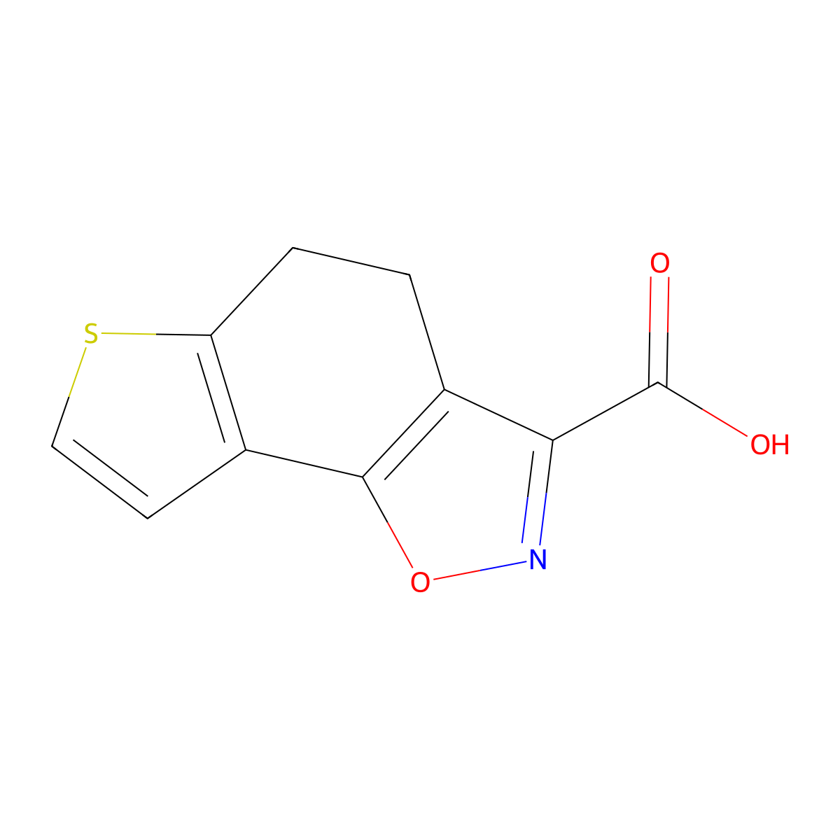 4,5-Dihydrothieno[2,3-g][1,2]benzisoxazole-3-carboxylic acid molecular structure, CAS 1282883-28-6