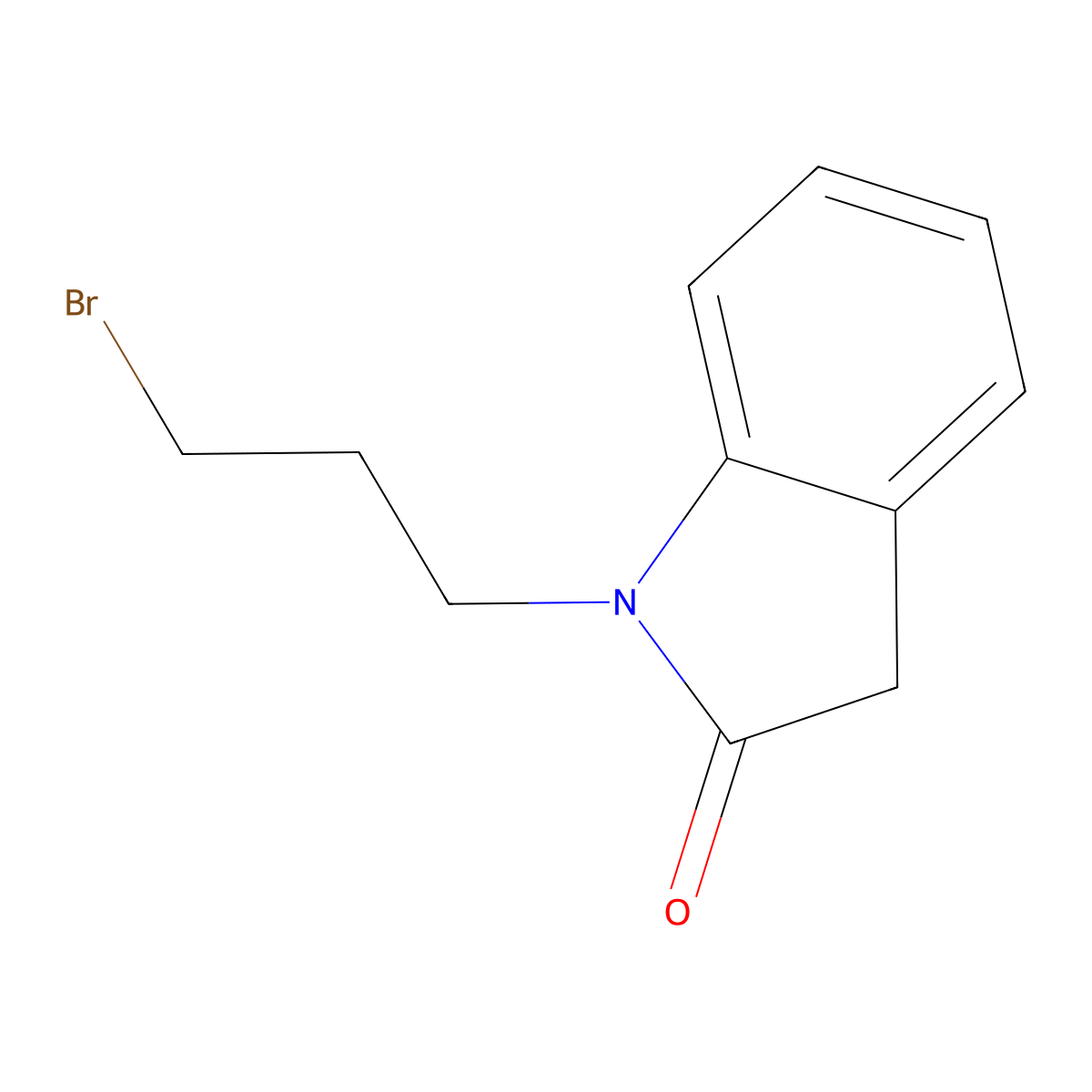 1-(3-bromopropyl)-2,3-dihydro-1H-indol-2-one molecular structure, CAS 128289-84-9