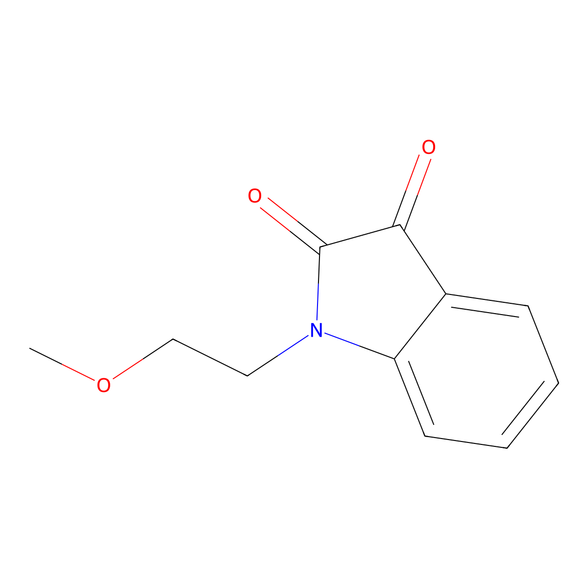 1-(2-methoxyethyl)-1H-indole-2,3-dione molecular structure, CAS 128289-96-3