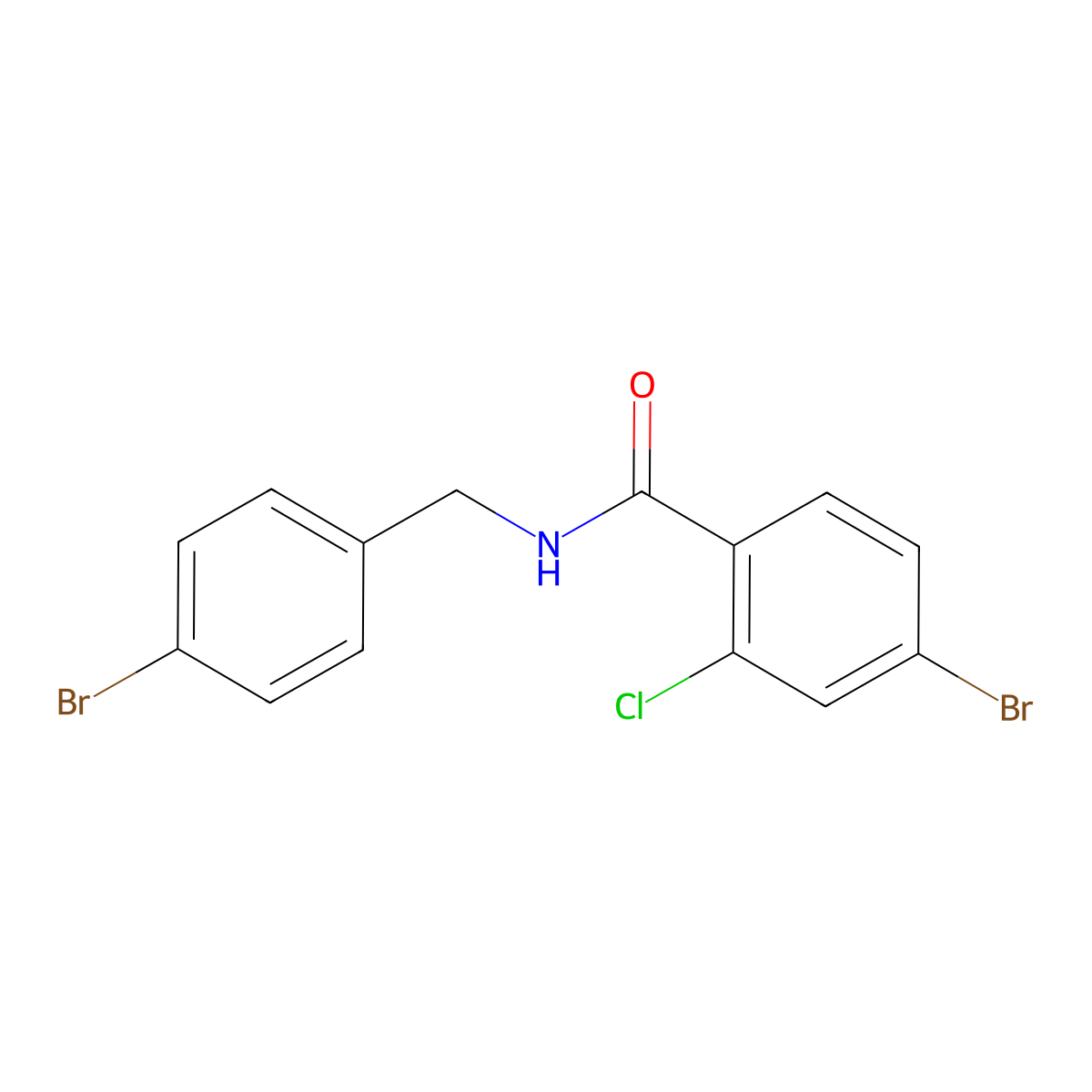 4-bromo-N-[(4-bromophenyl)methyl]-2-chlorobenzamide molecular structure, CAS 1282907-21-4