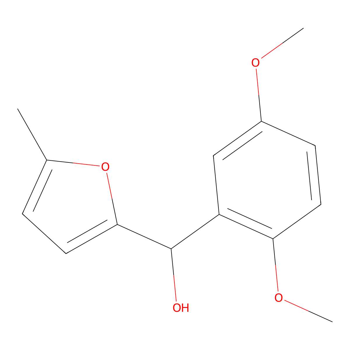(2,5-Dimethoxyphenyl)(5-methylfuran-2-yl)methanol molecular structure, CAS 1282909-77-6