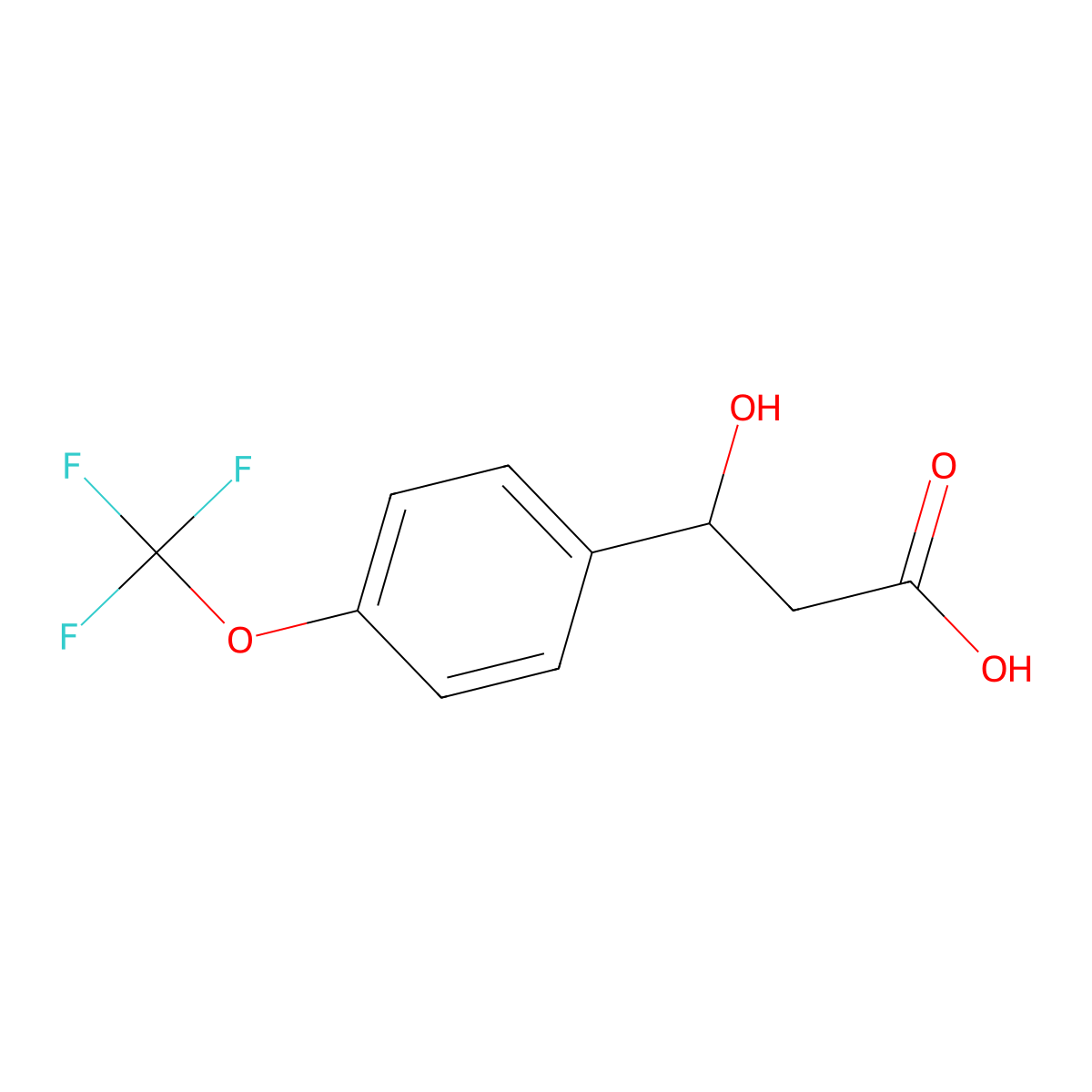 3-Hydroxy-3-(4-(trifluoromethoxy)phenyl)propanoic acid molecular structure, CAS 1282918-67-5