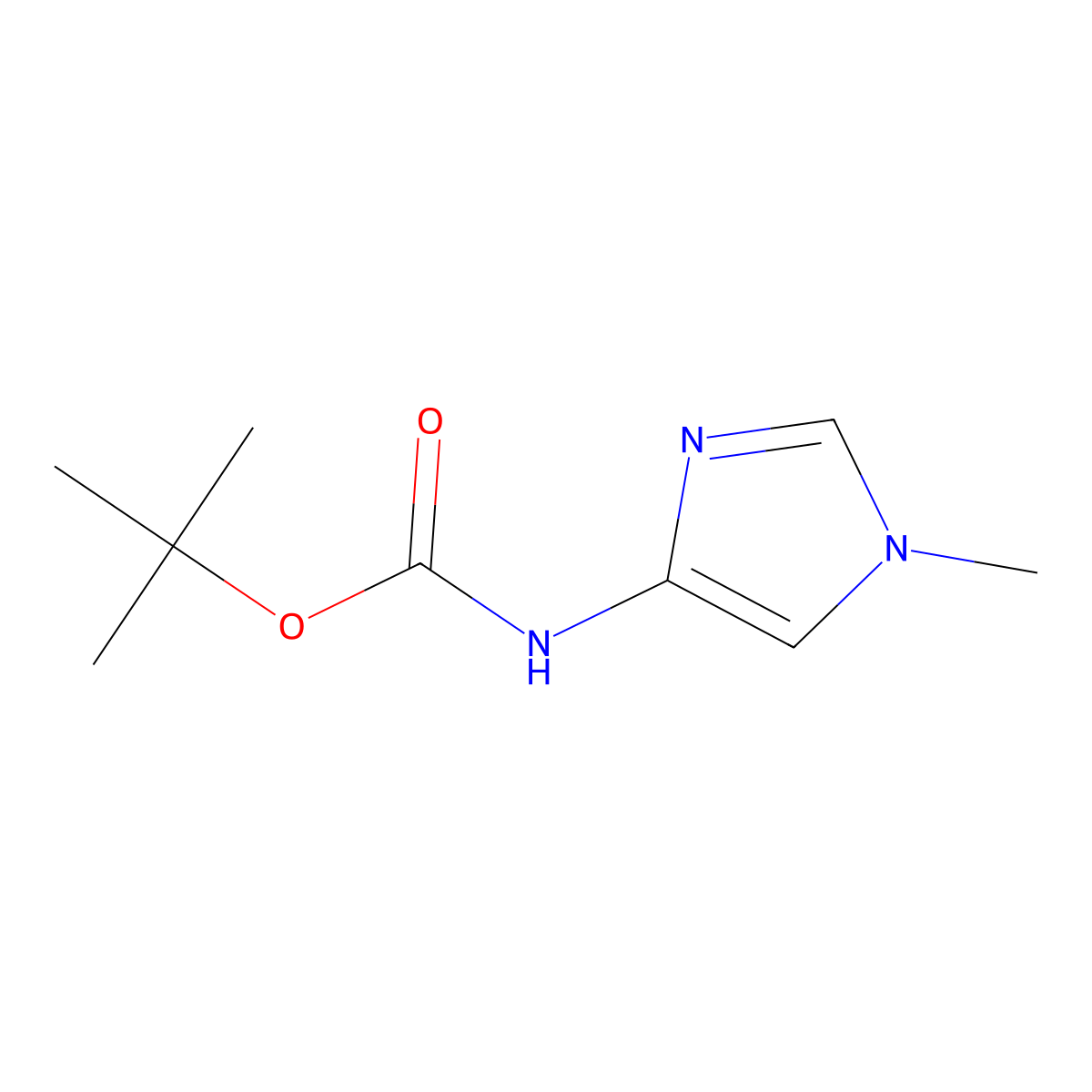 tert-butyl (1-methyl-1H-imidazol-4-yl)carbamate molecular structure, CAS 128293-71-0