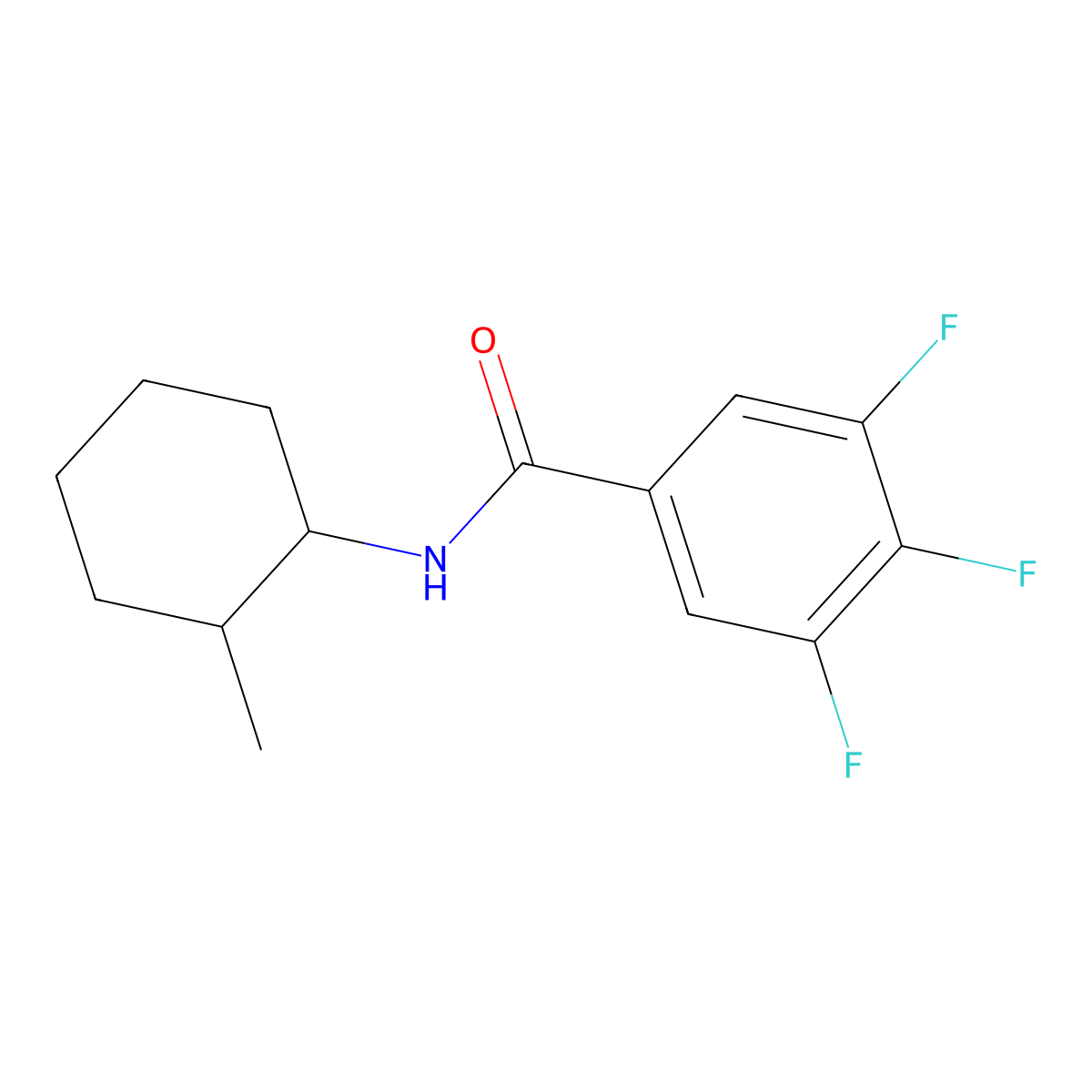 3,4,5-trifluoro-N-(2-methylcyclohexyl)benzamide molecular structure, CAS 1282937-48-7