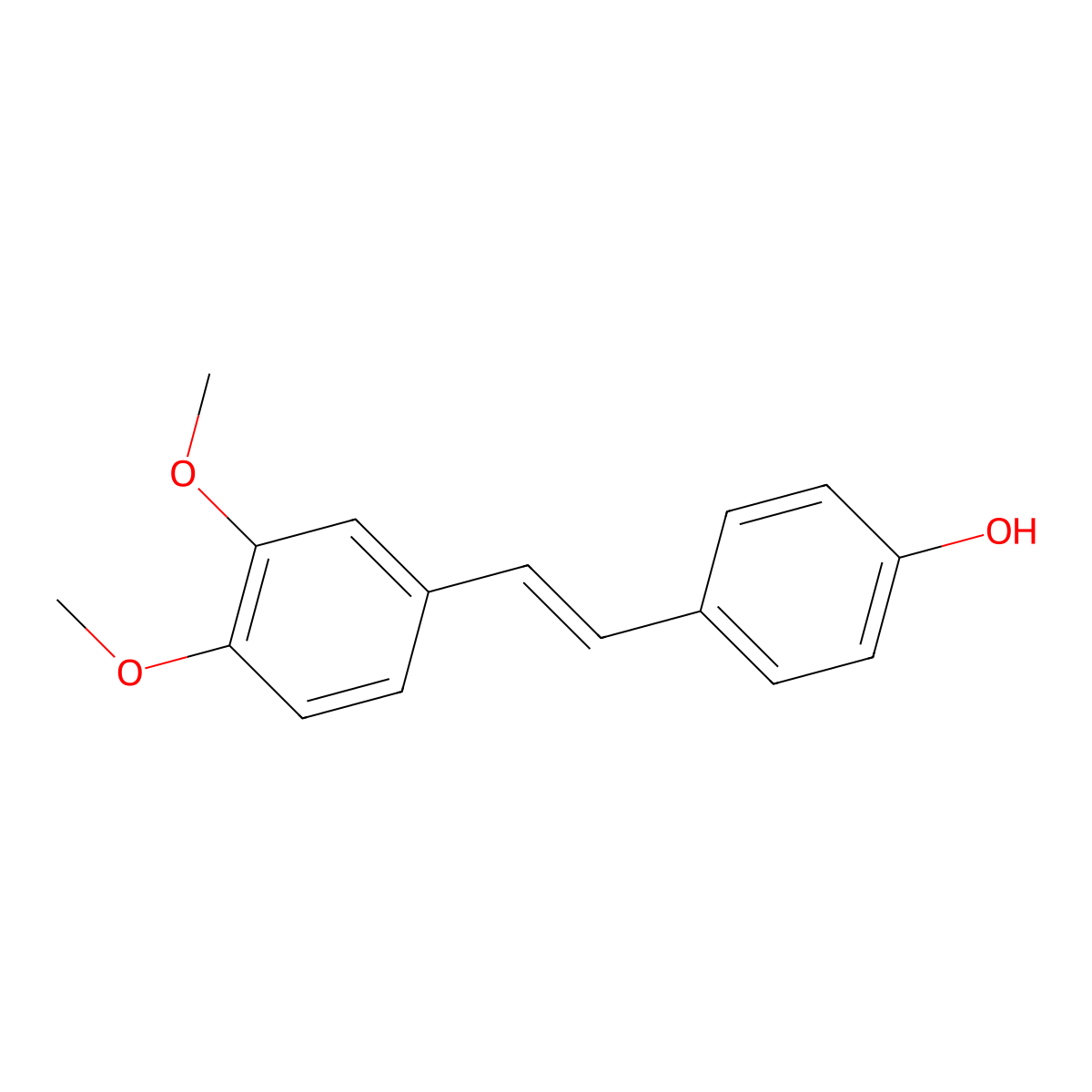 Phenyl, 4-((1E)-2-(3,4-dimethoxyphenyl)ethenyl)- molecular structure, CAS 128294-47-3