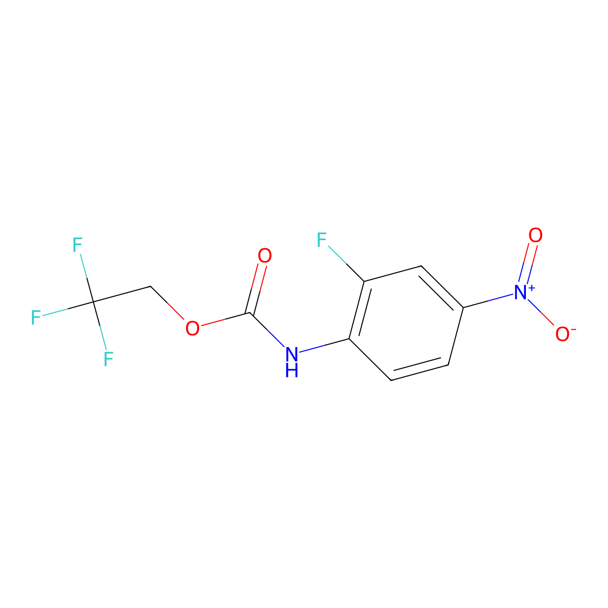 2,2,2-trifluoroethyl N-(2-fluoro-4-nitrophenyl)carbamate molecular structure, CAS 1282945-45-2