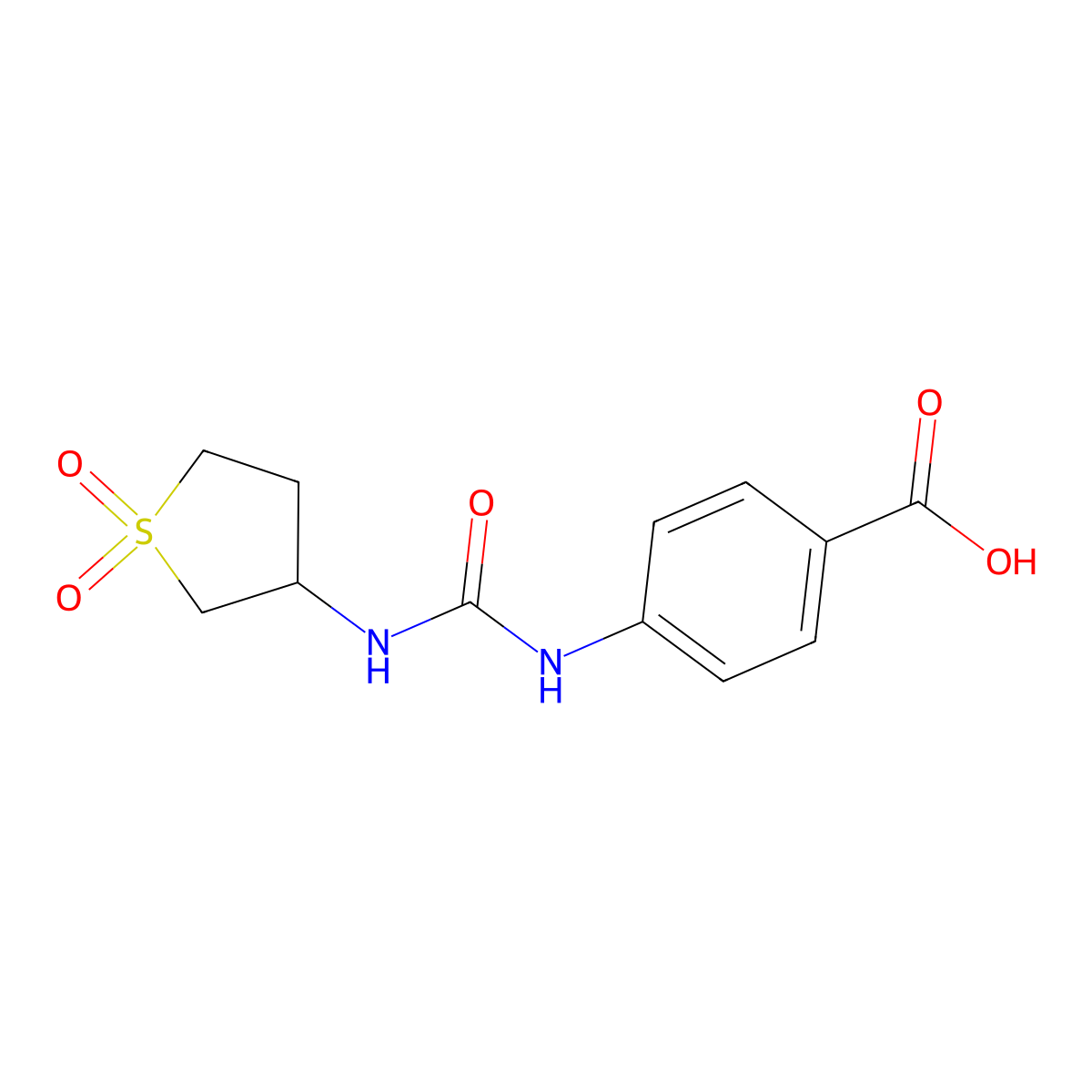 4-[(1,1-Dioxothiolan-3-yl)carbamoylamino]benzoic acid molecular structure, CAS 1282946-53-5