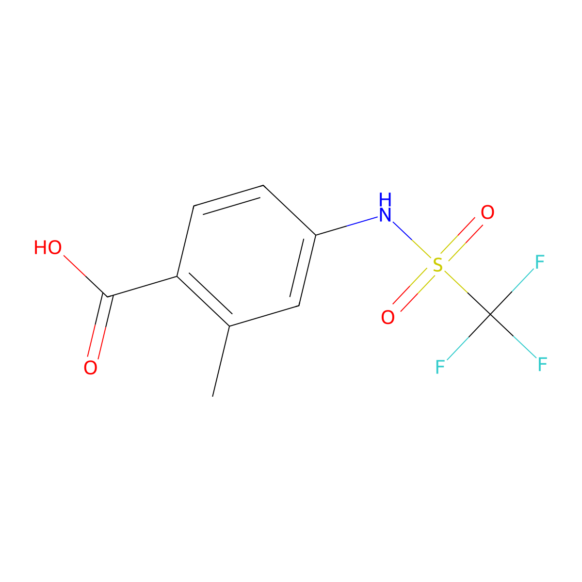 2-Methyl-4-trifluoromethanesulfonamidobenzoic acid molecular structure, CAS 1282950-73-5