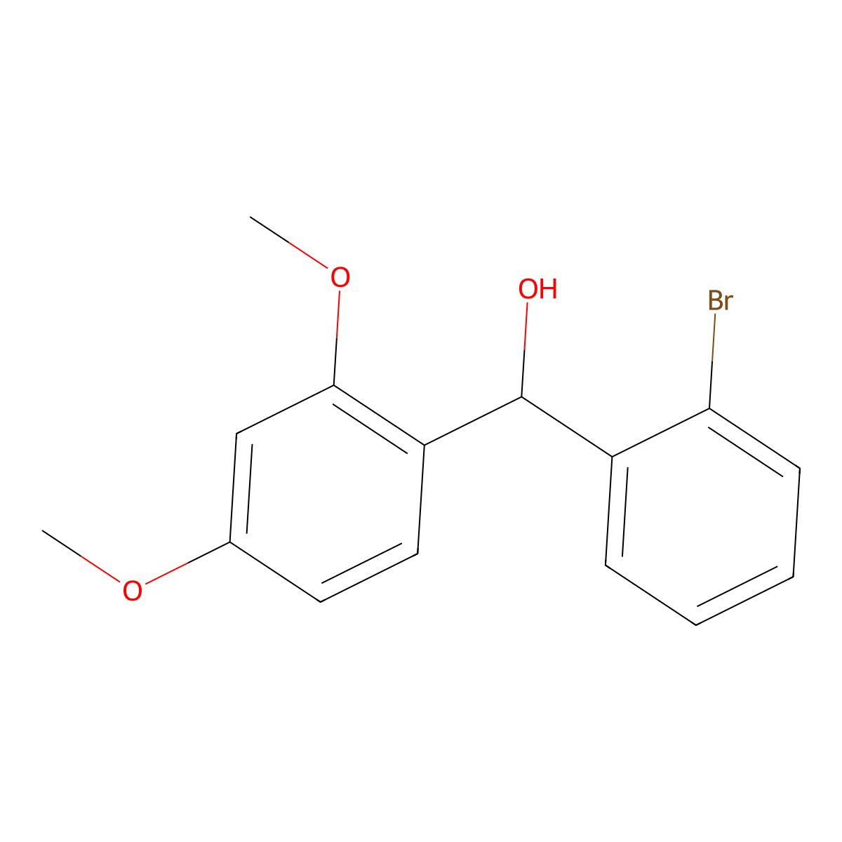 (2-Bromophenyl)(2,4-dimethoxyphenyl)methanol molecular structure, CAS 1282958-88-6