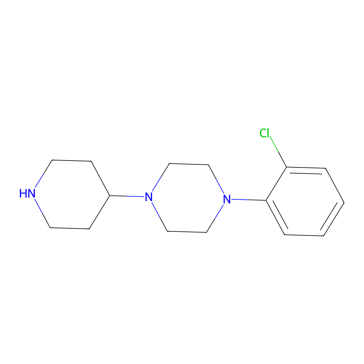 1-(2-Chlorophenyl)-4-(piperidin-4-yl)piperazine molecular structure, CAS 1282987-55-6