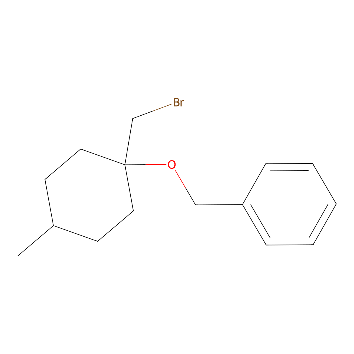 ({[1-(Bromomethyl)-4-methylcyclohexyl]oxy}methyl)benzene molecular structure, CAS 1282991-83-6