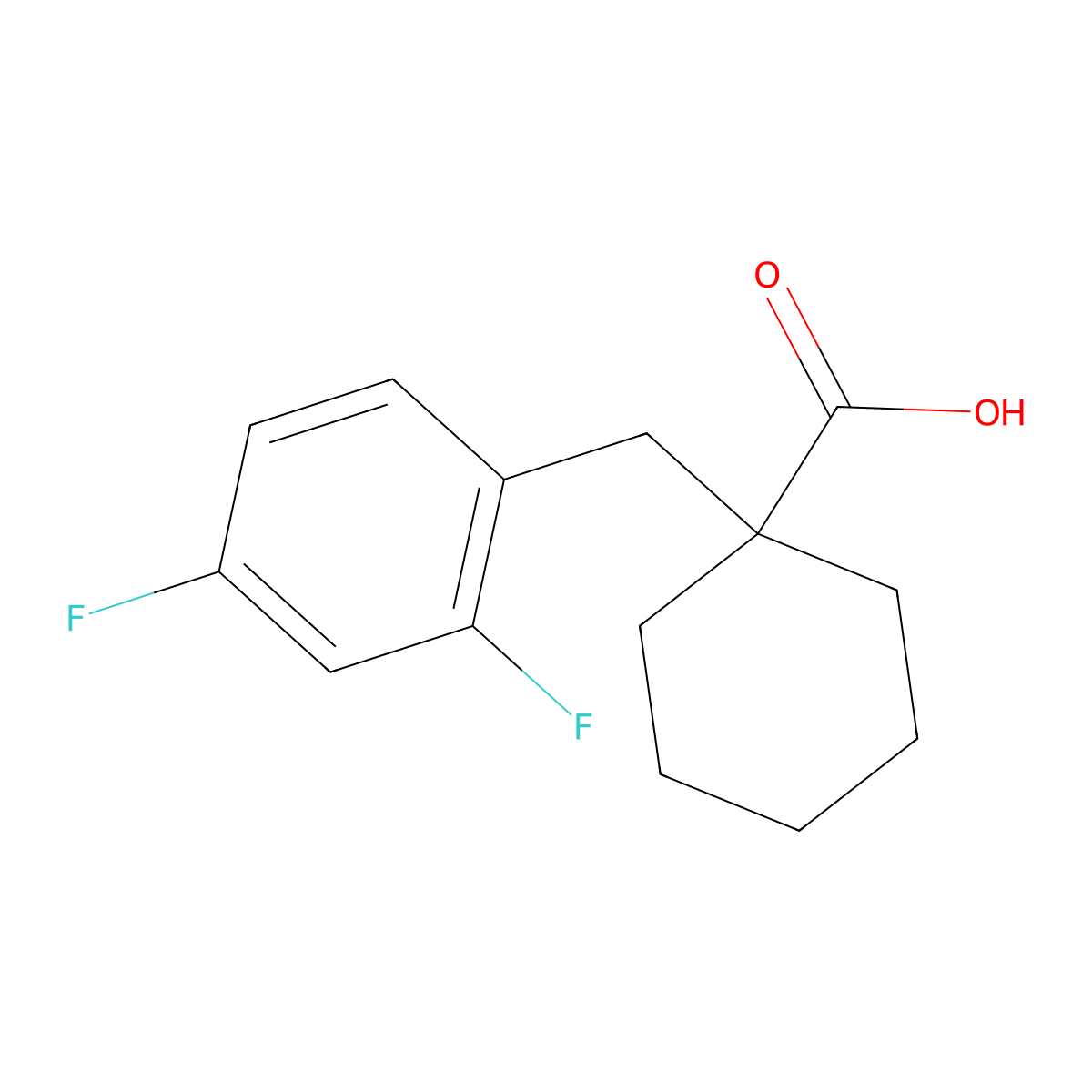 1-(2,4-Difluoro-benzyl)-cyclohexanecarboxylic acid molecular structure, CAS 1282996-25-1