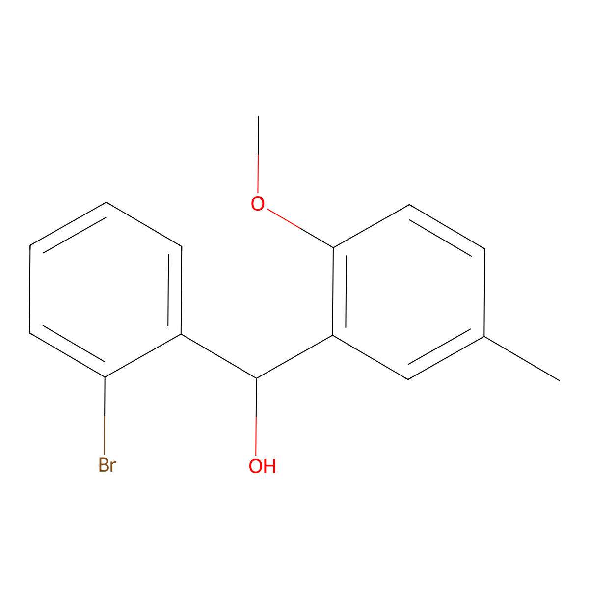 (2-Bromophenyl)(2-methoxy-5-methylphenyl)methanol molecular structure, CAS 1283019-66-8