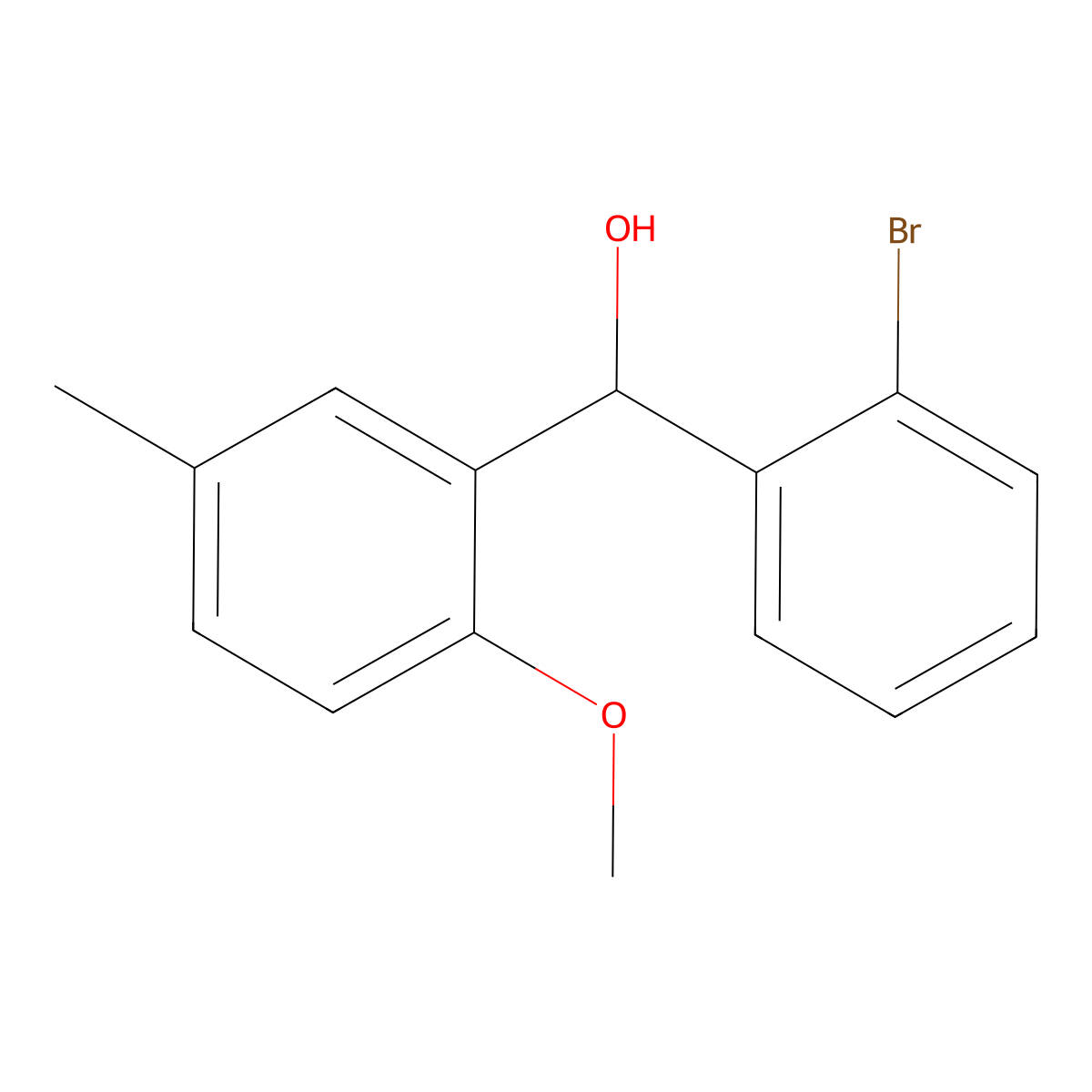 (2-Bromophenyl)(2-methoxy-5-methylphenyl)methanol molecular structure, CAS 1283019-66-8
