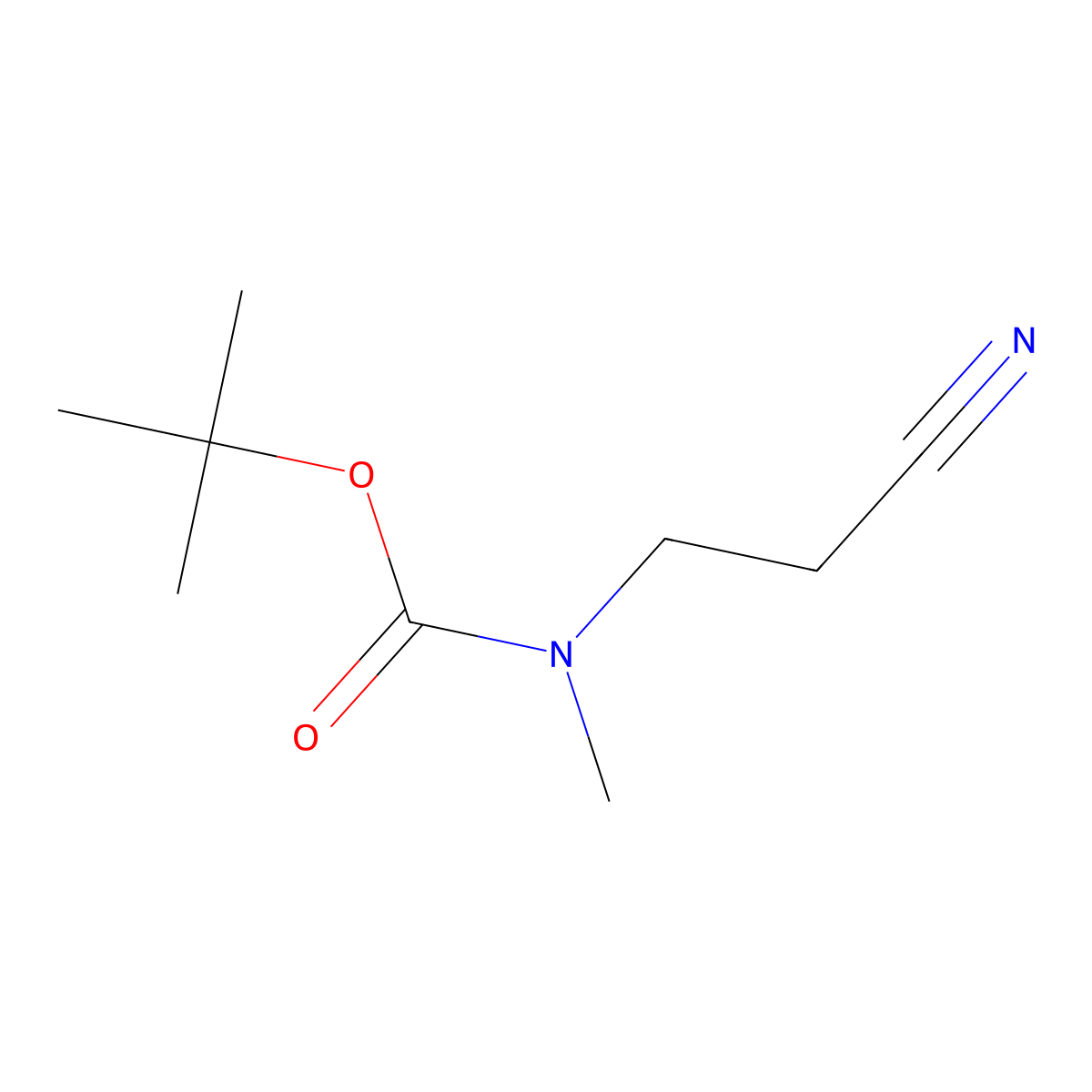 tert-butyl N-(2-cyanoethyl)-N-methylcarbamate molecular structure, CAS 128304-84-7